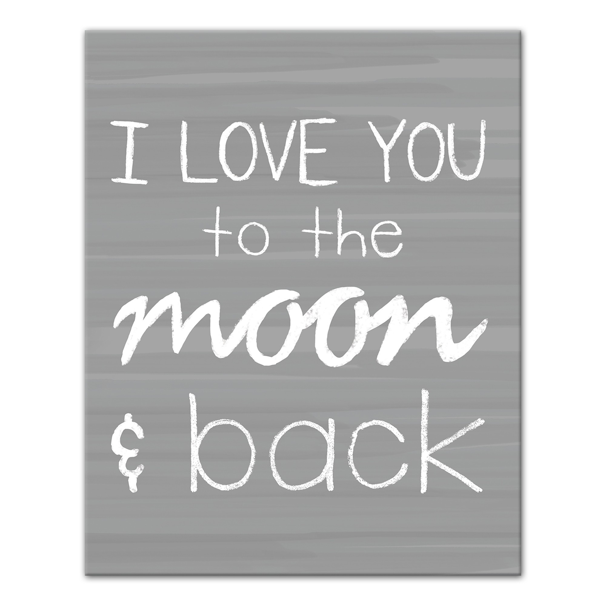 I Love You to the Moon and Back Gray Wall Art