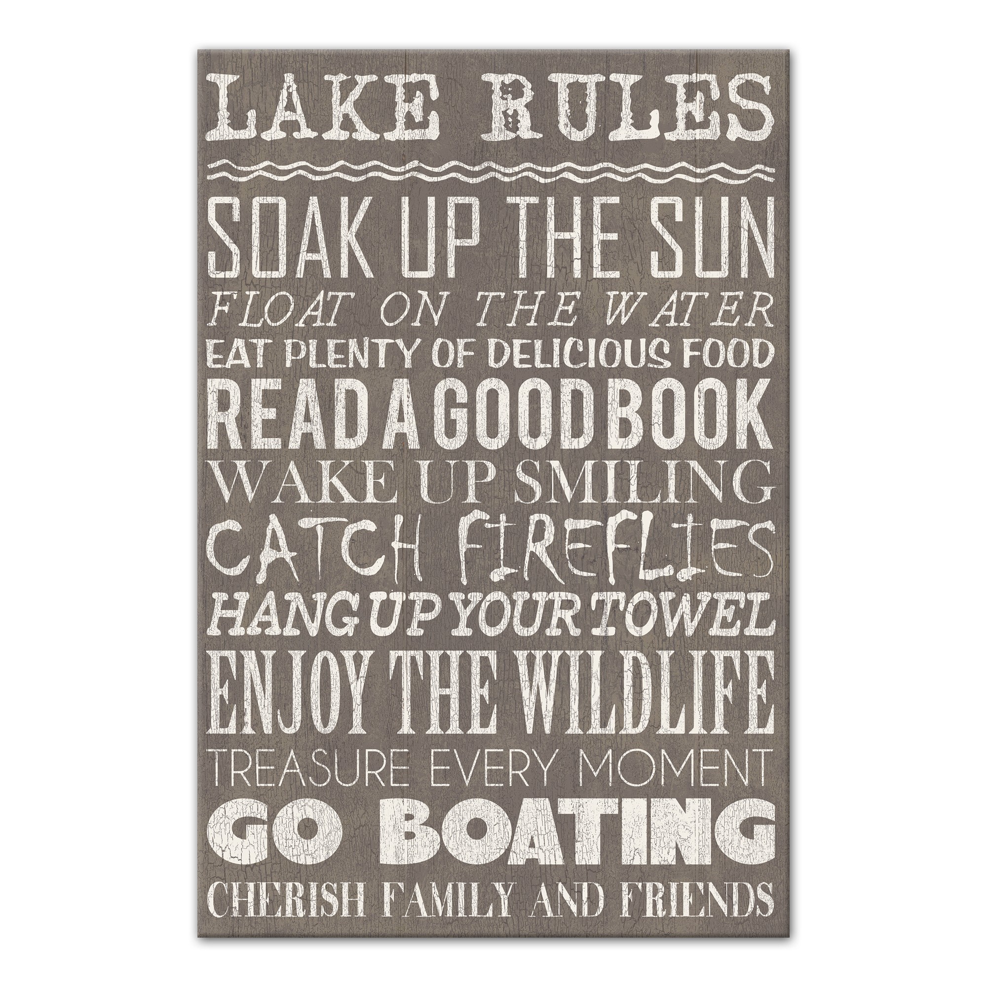 Lake Rules Gray Wall Art