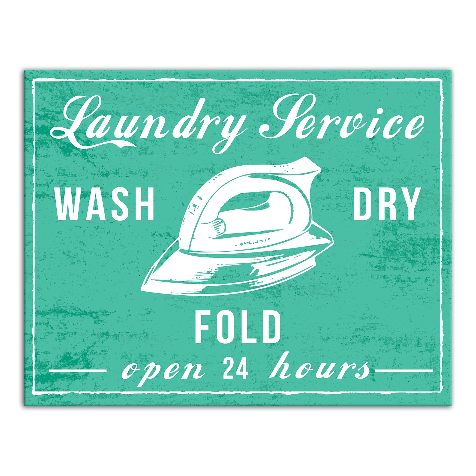 Teal Laundry Service Wall Art