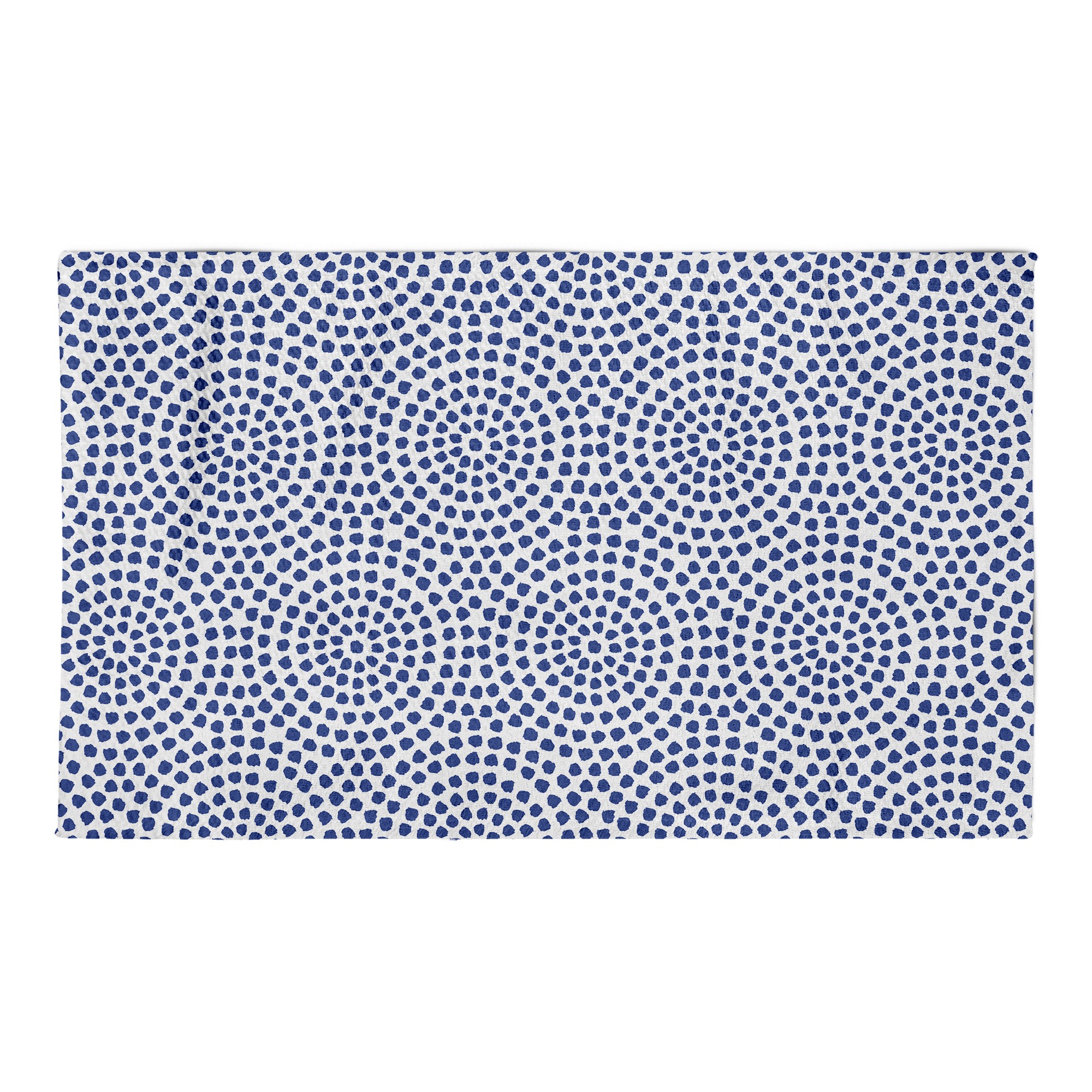 Navy Dot Pattern Area Rug