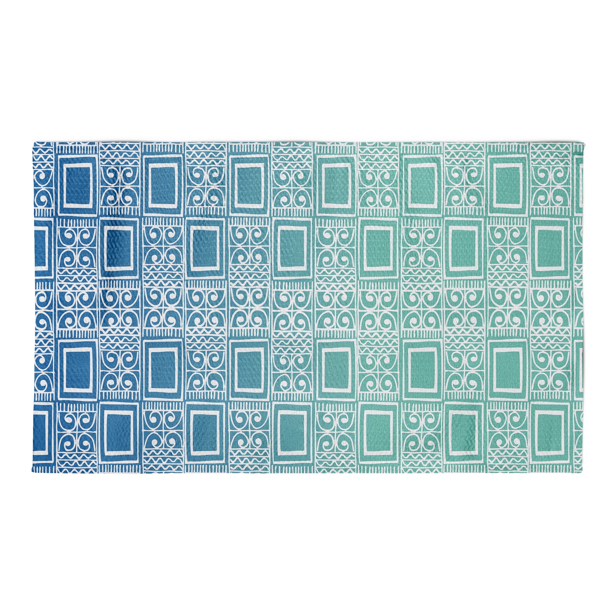 Blue Ombre Tribal Area Rug