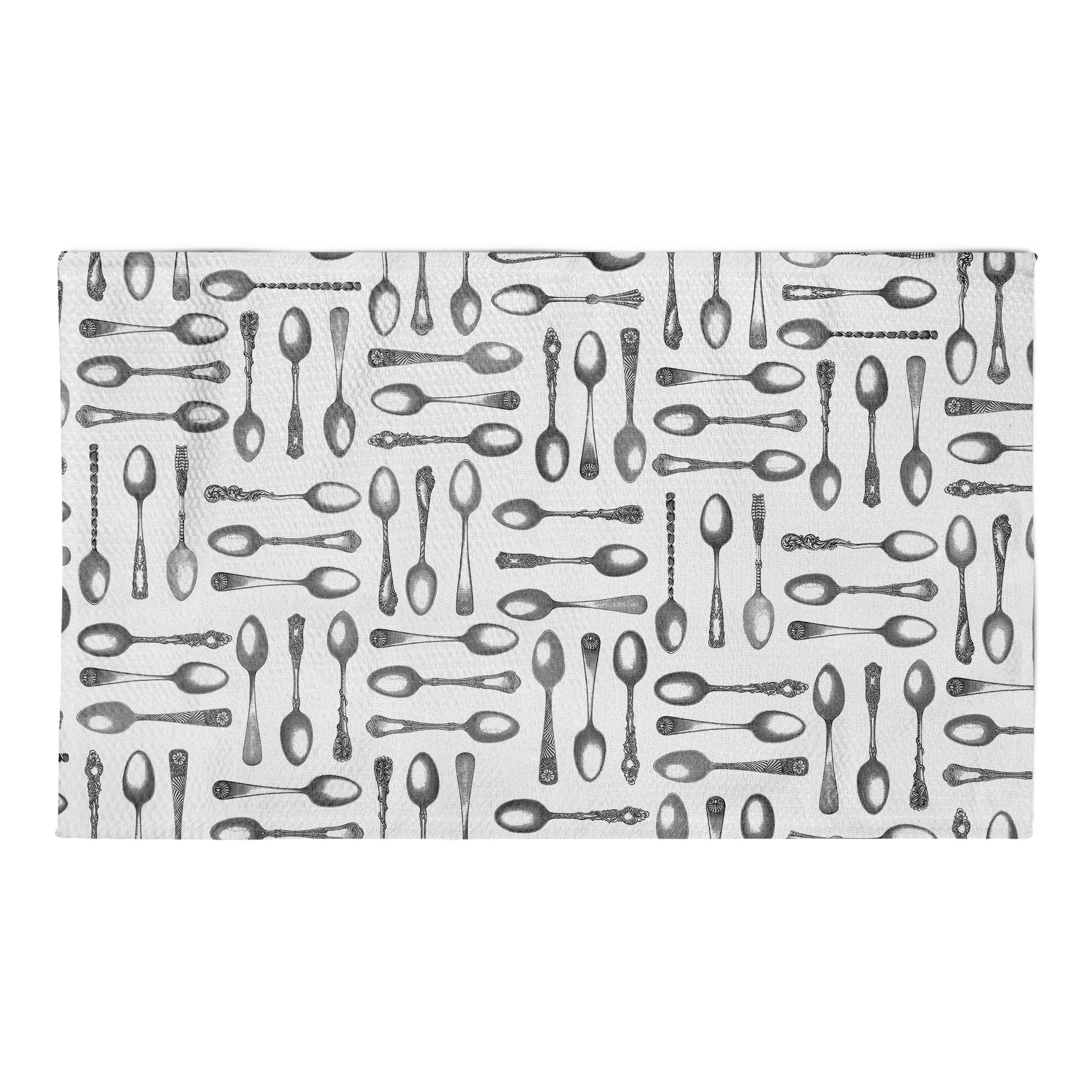 Gray Spoons Area Rug
