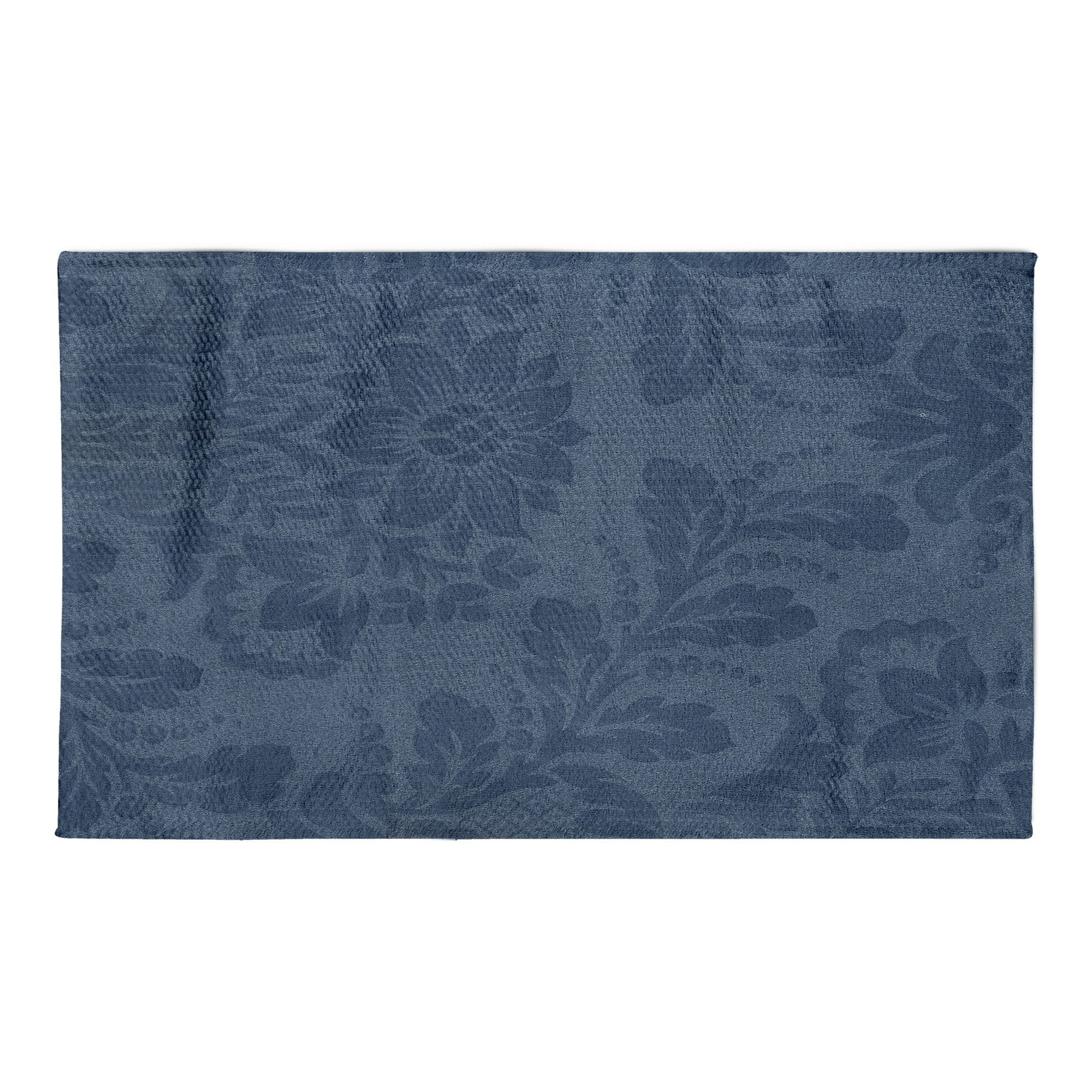 Blue Floral Area Rug