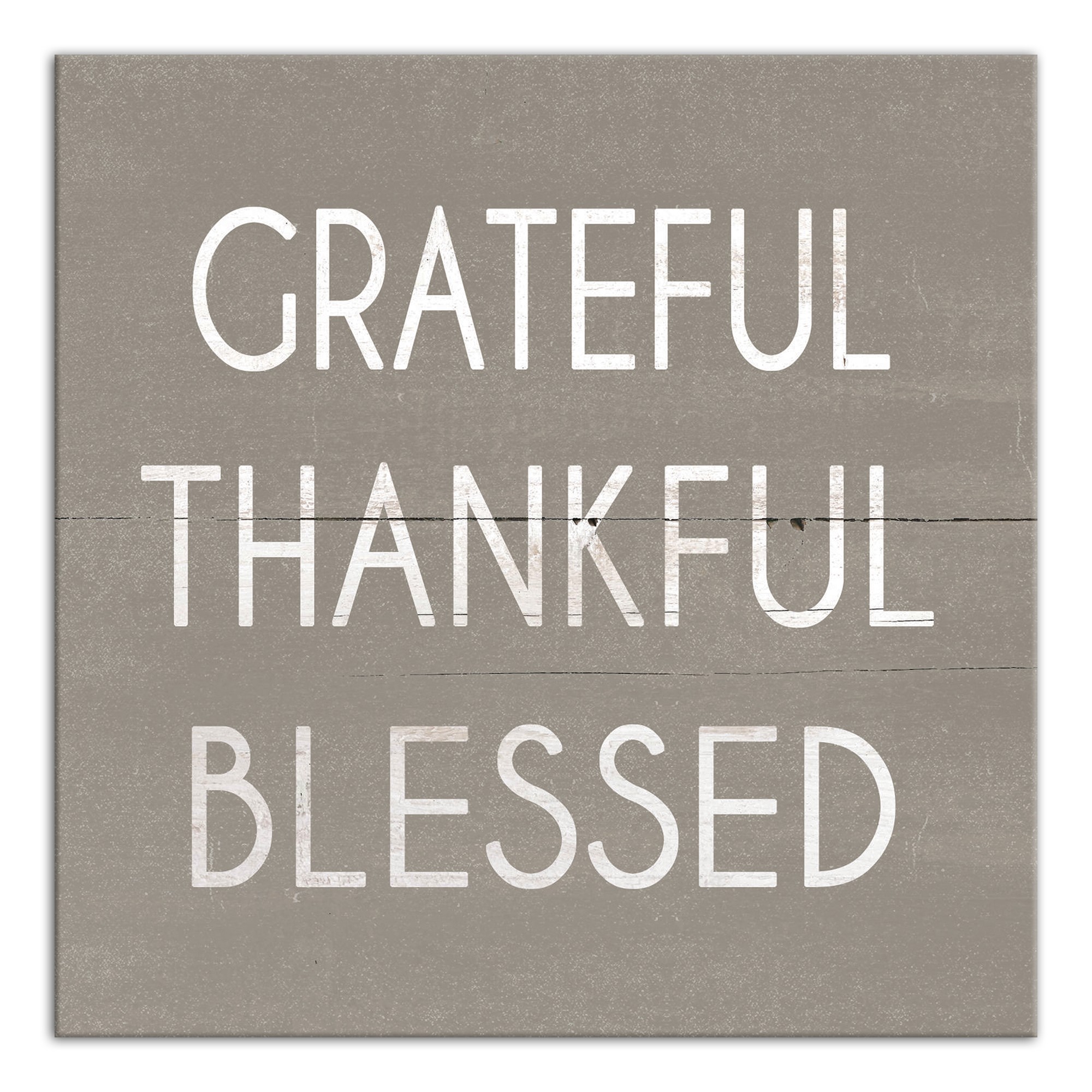 Grateful Thankful Blessed 16x16 Canvas Wall Art