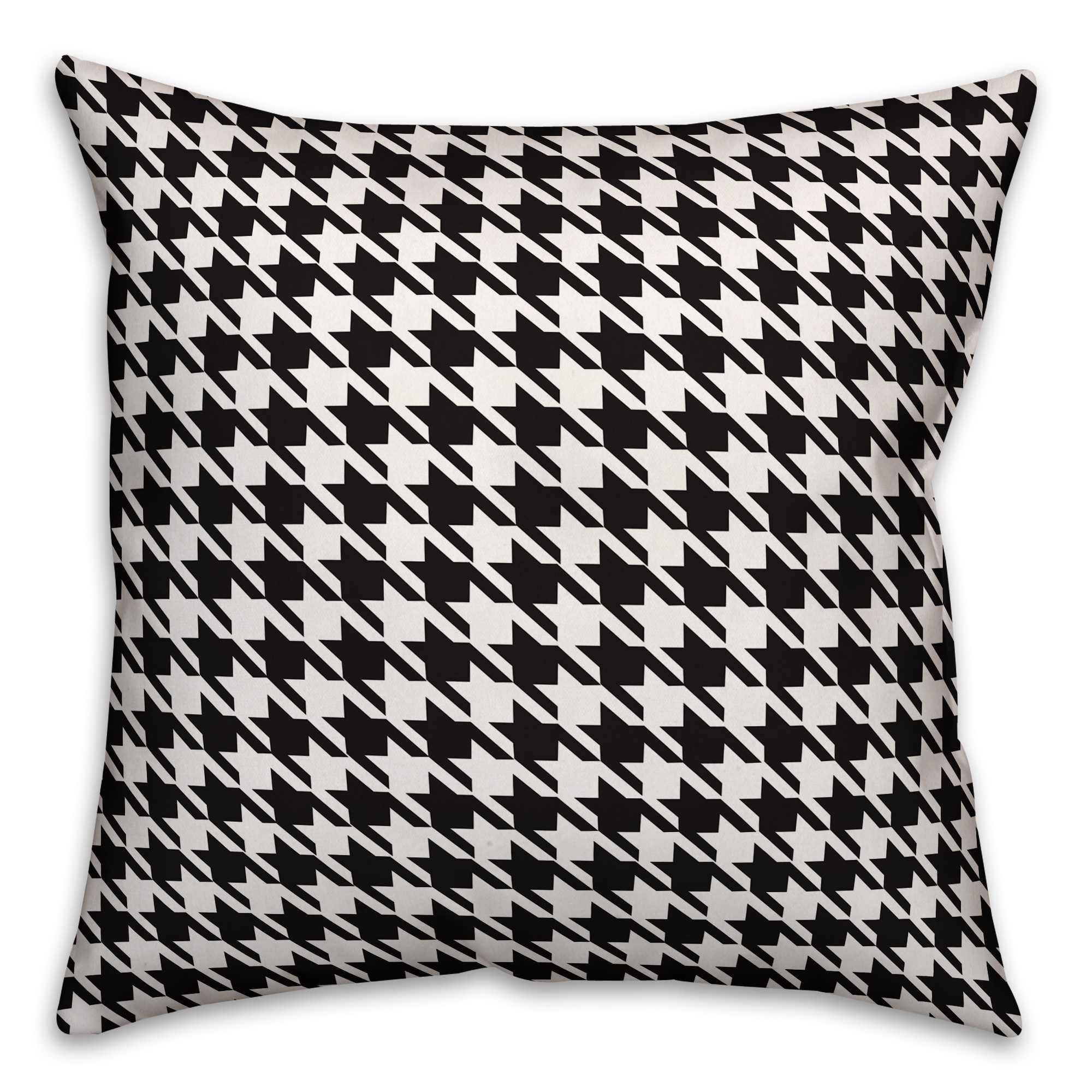 Black and White Houndstooth Plaid Pillow