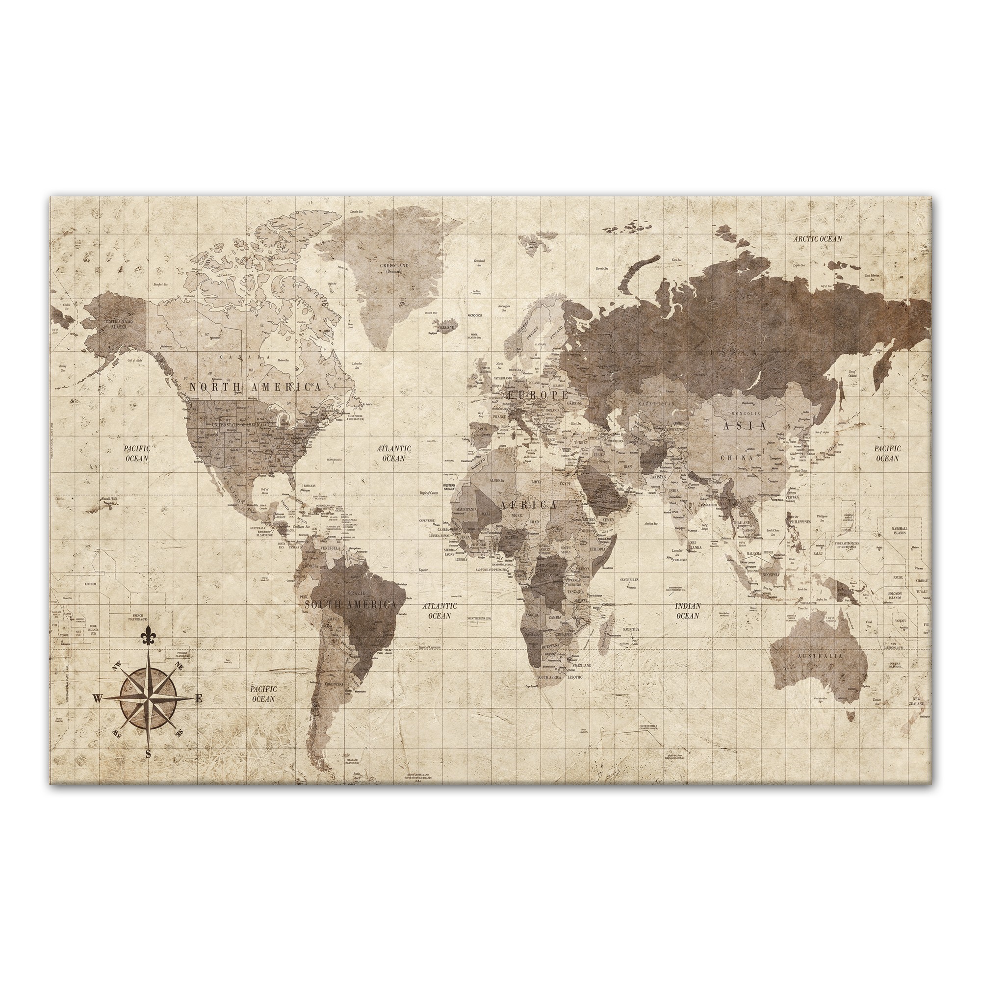 Distressed World Map