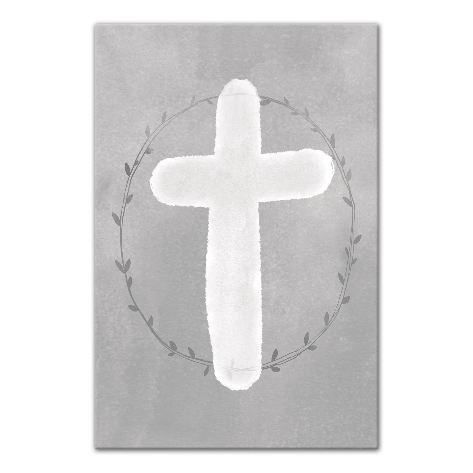 Gray Watercolor Cross 16x24 Canvas Wall Art
