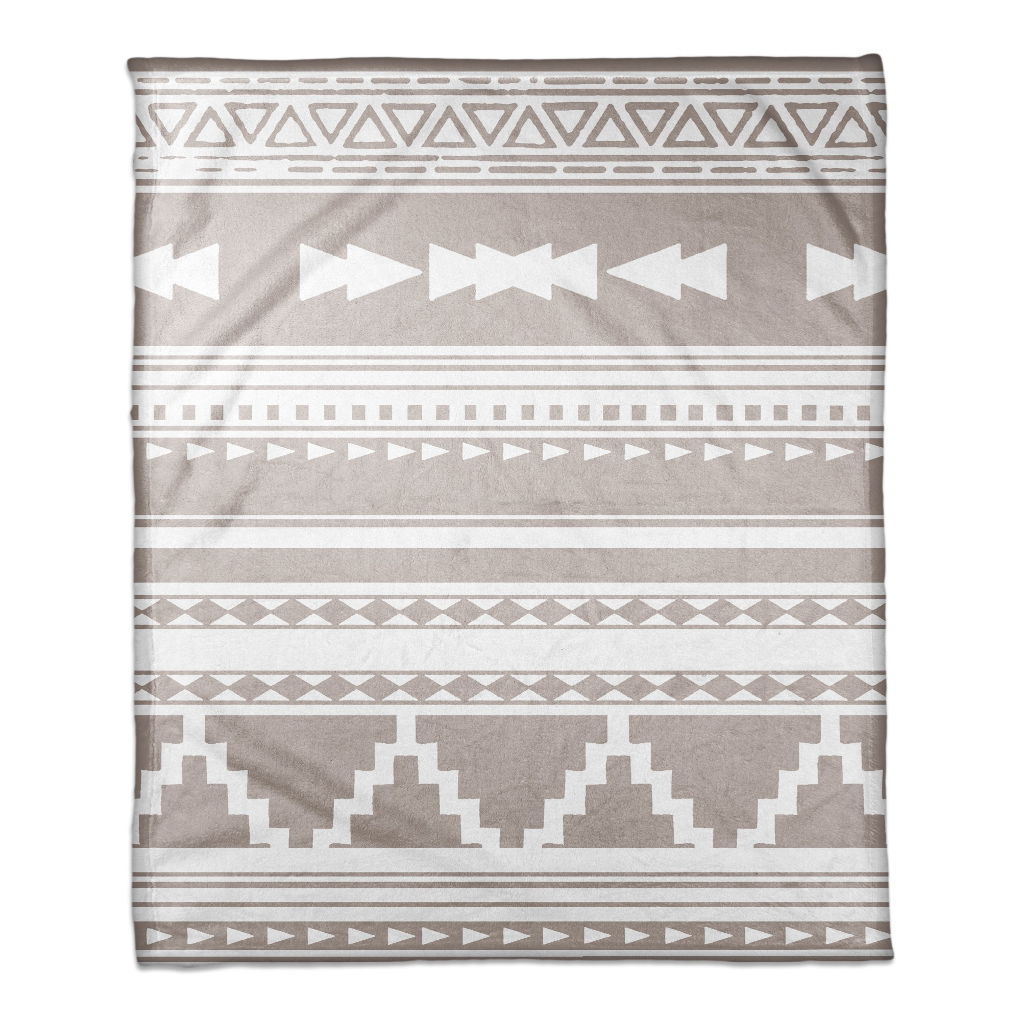 Beige Southwestern Style Coral Fleece Blanket