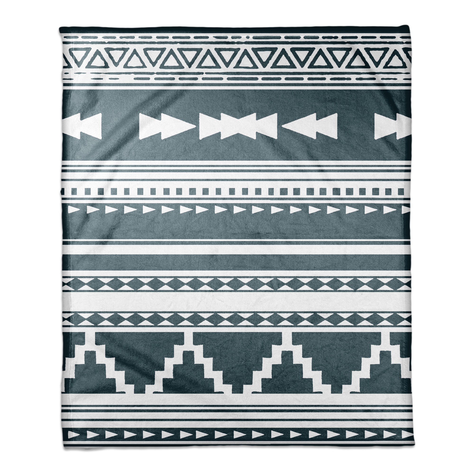 Blue Southwestern Style Pattern Coral Fleece Blanket