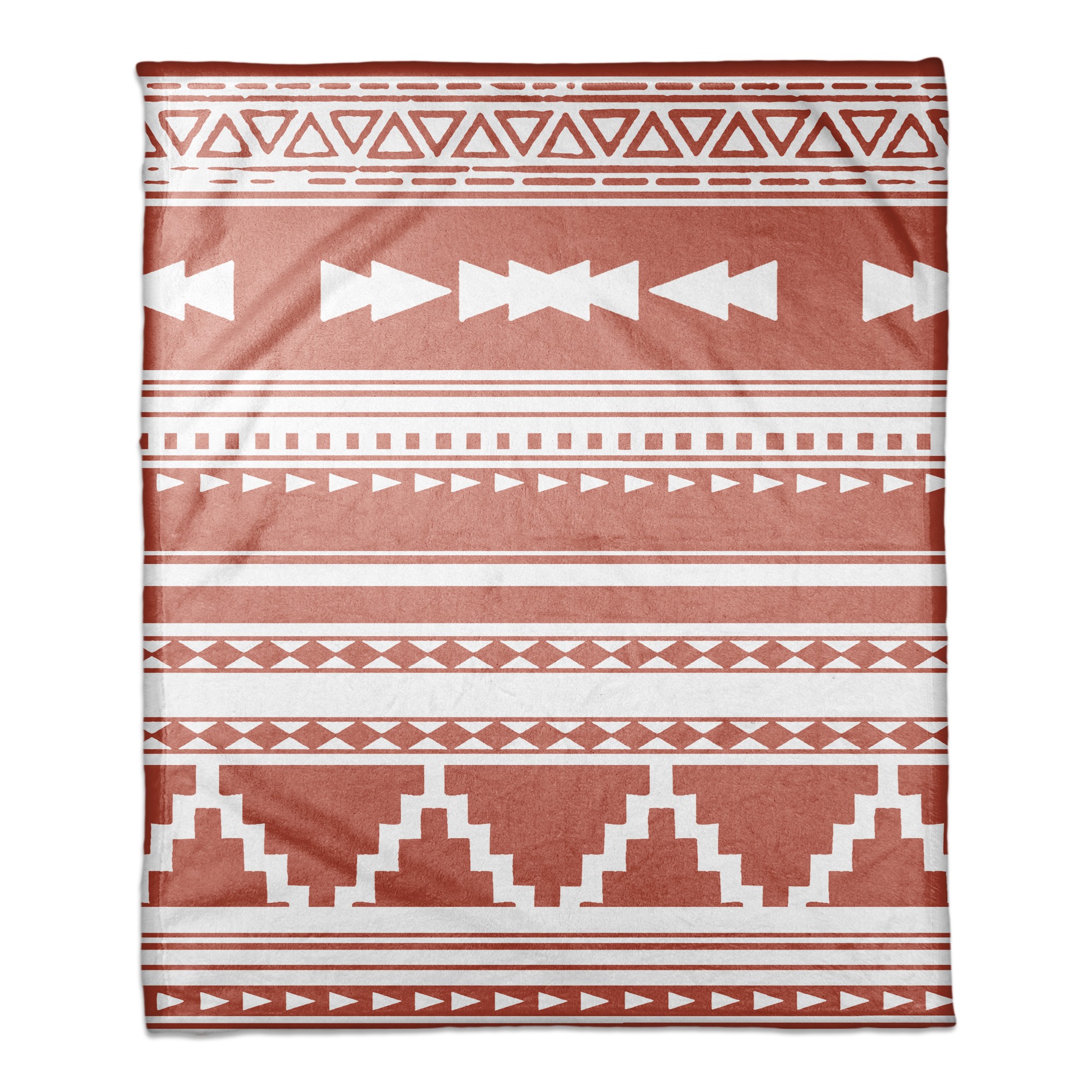 Orange Southwestern Style Coral Fleece Blanket