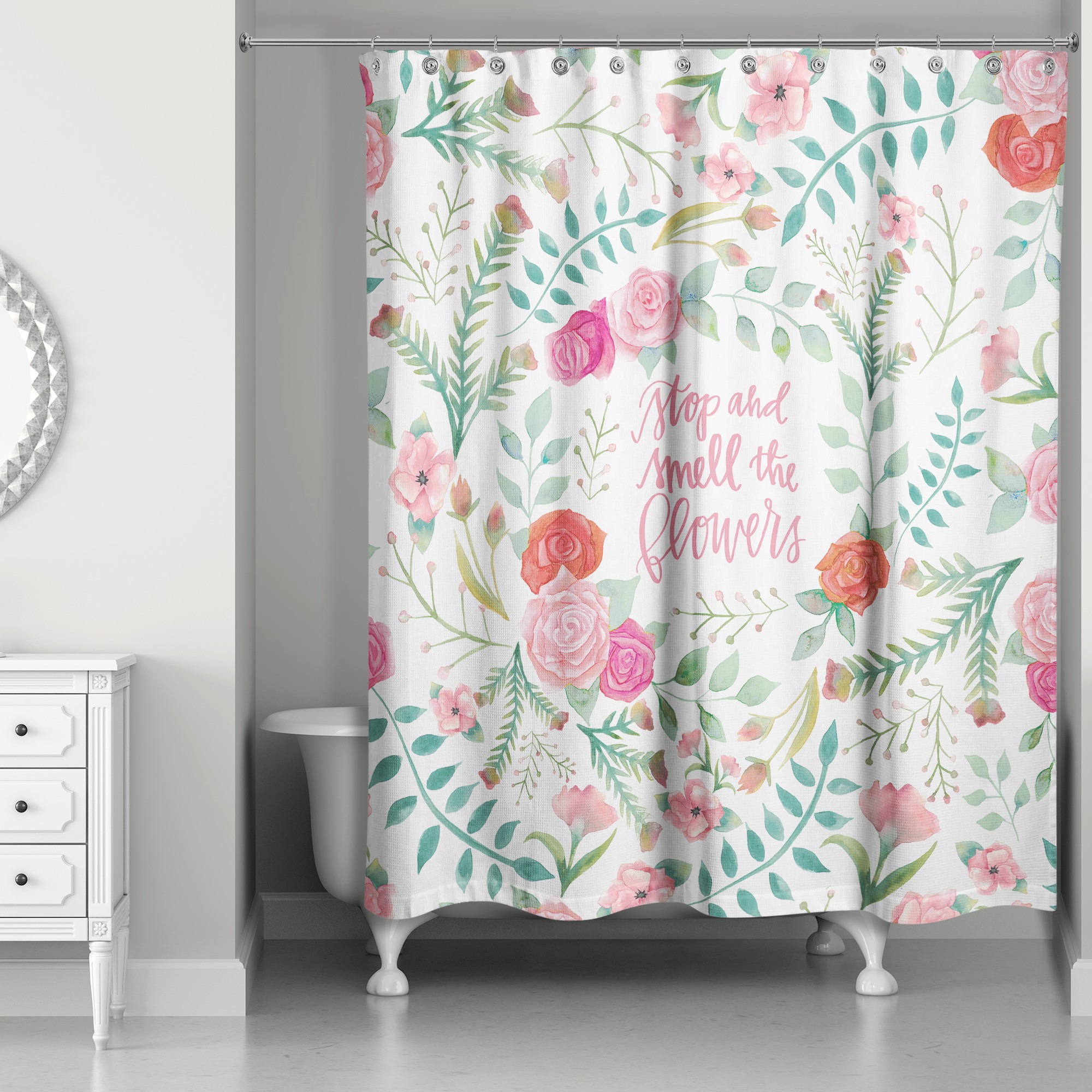  Smell The Flowers 71x74 Shower Curtain