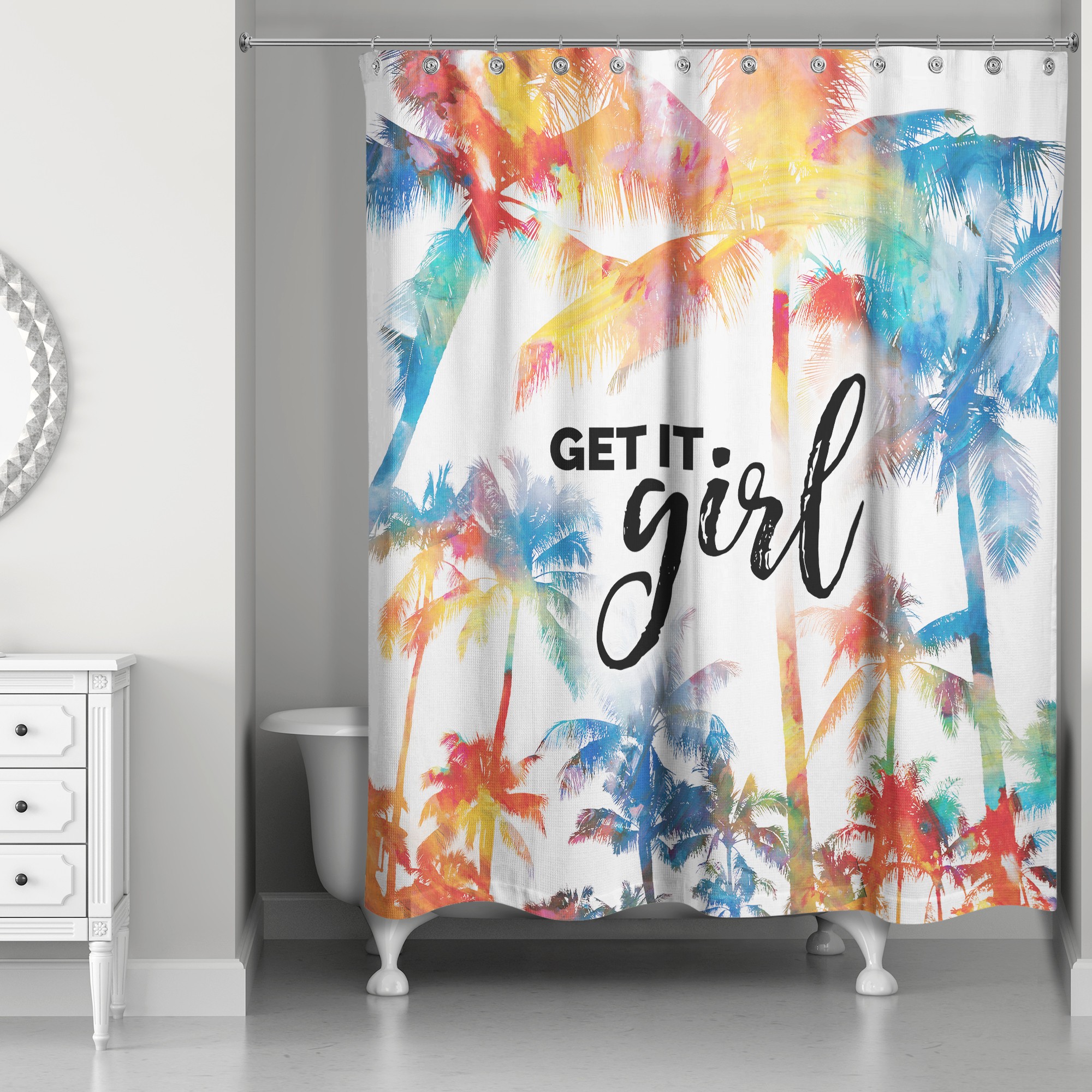  Get It Girl 71x74 Shower Curtain