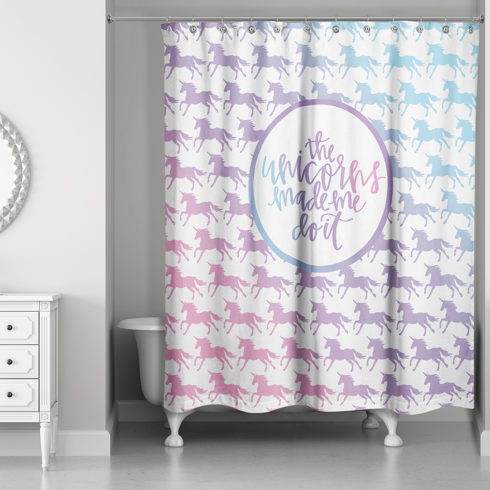  Unicorns Made Me Do It 71x74 Shower Curtain