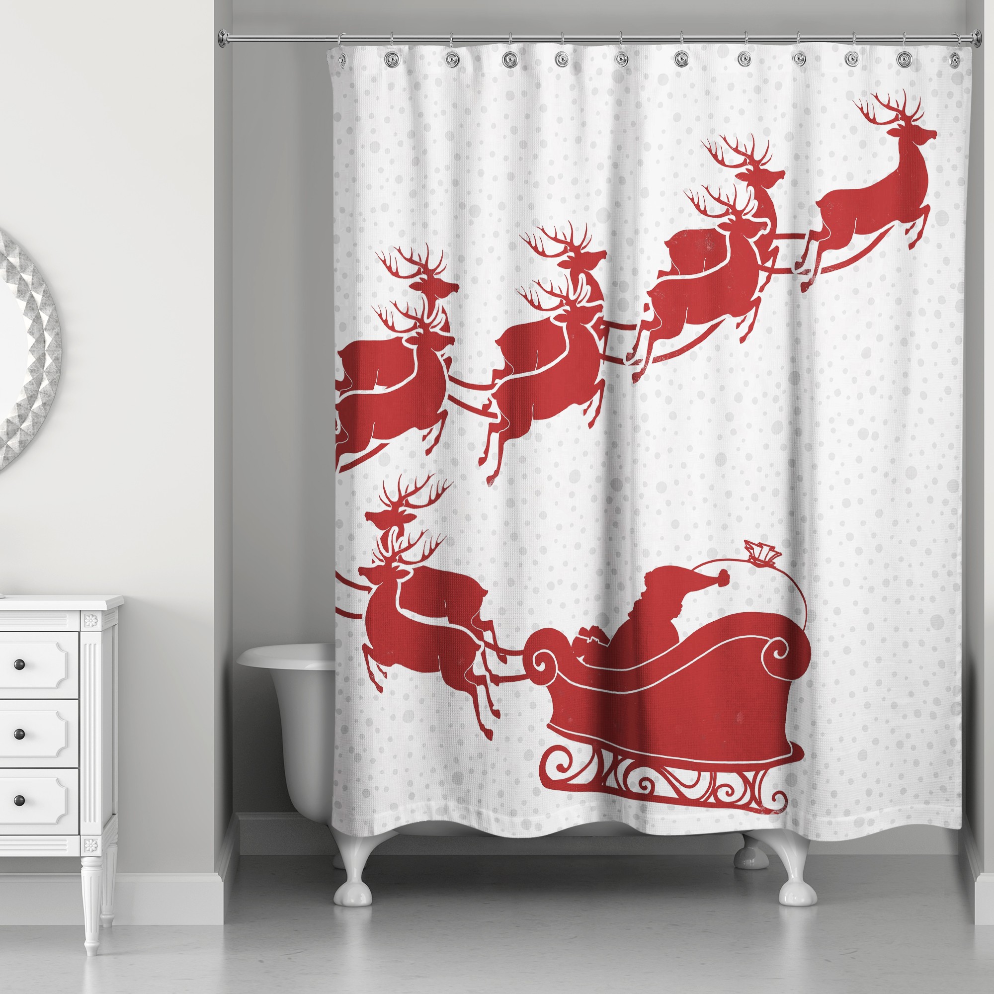 Santa's Sleigh 71x74 Shower Curtain