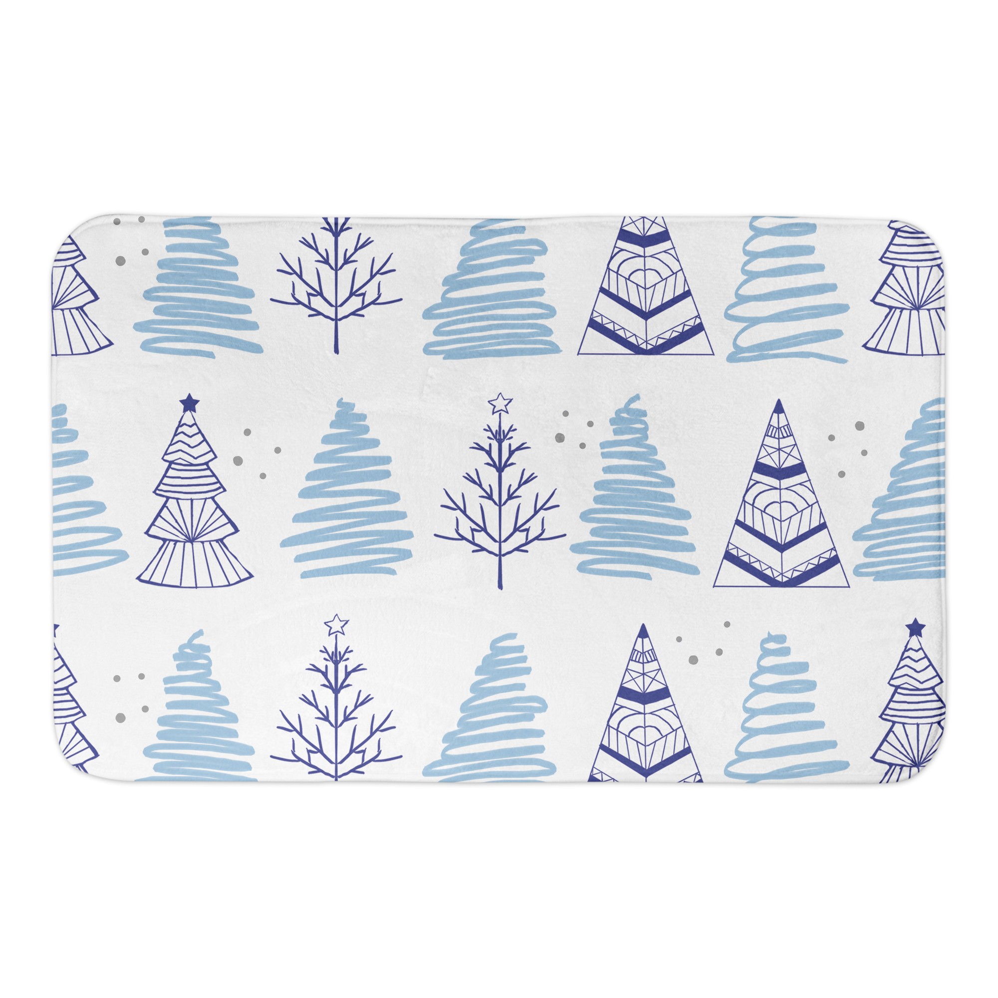 Christmas Tree Doodle 34x21 Bath Mat