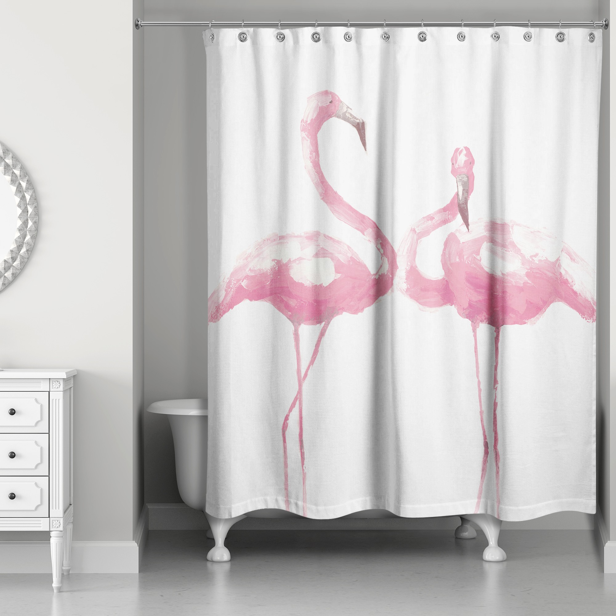 Flamingo Friends 71x74 Shower Curtain