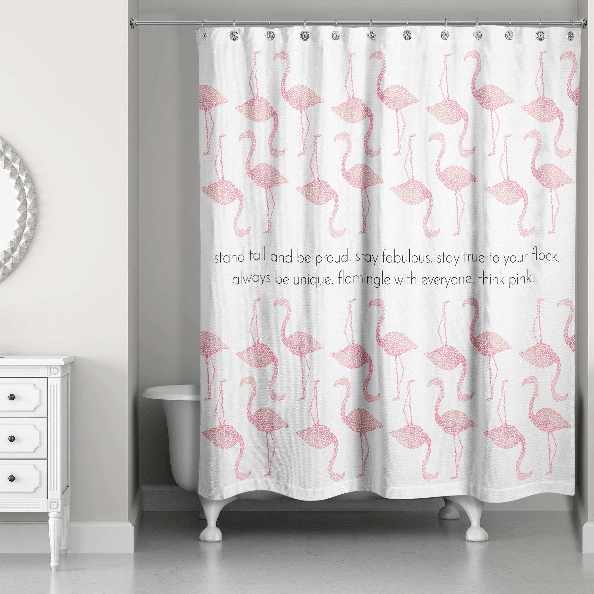 Stay True to Your Flock 71x74 Shower Curtain