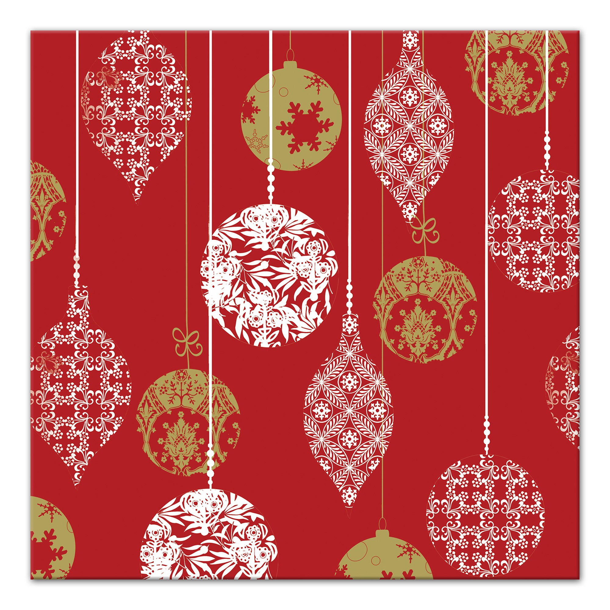Christmas Ornaments 12x12 Canvas Wall Art