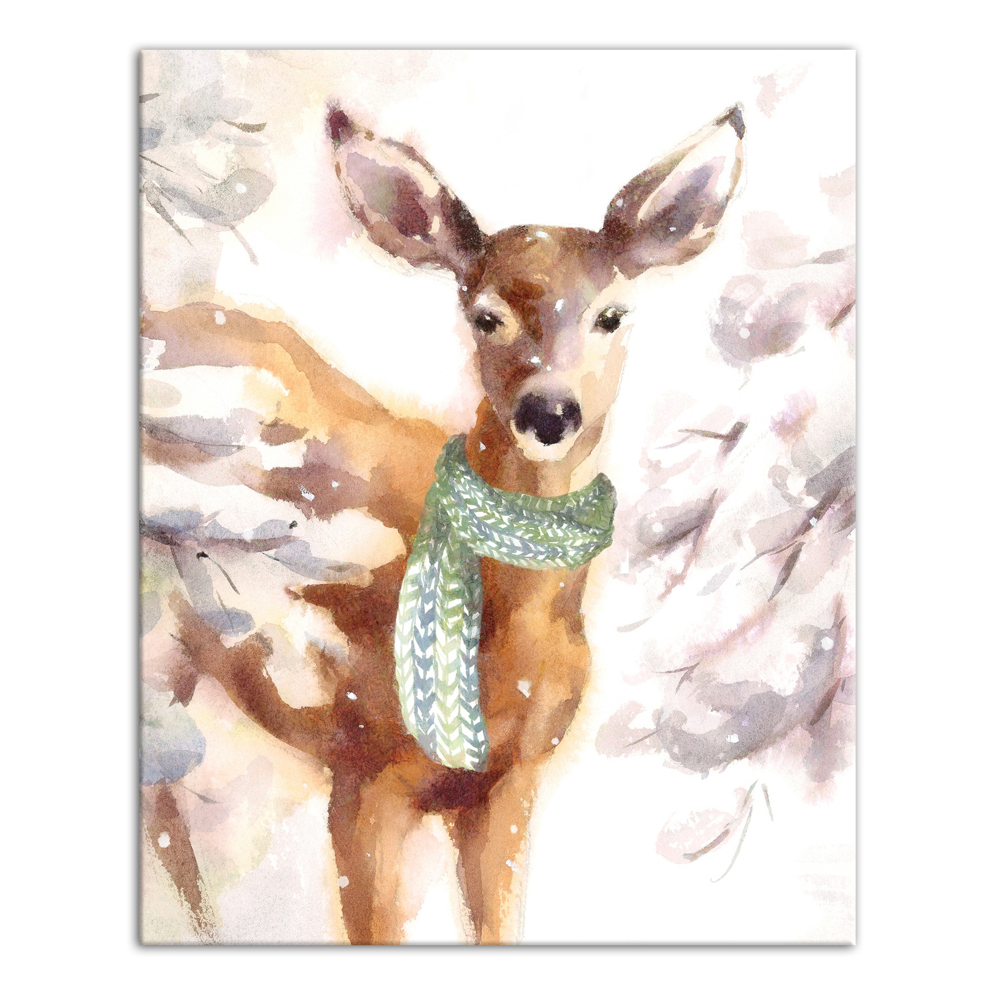 Winter Deer 16x20 Canvas Wall Art