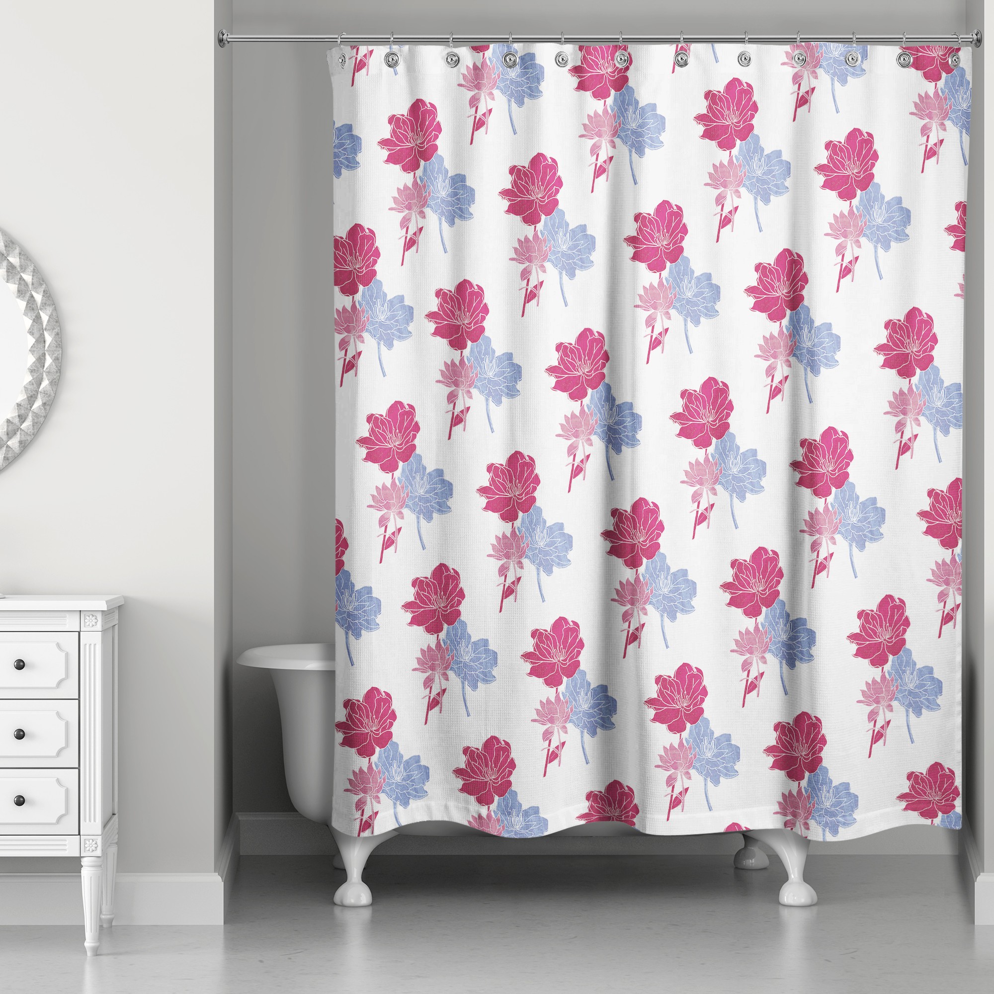 Flower Buds 71x74 Shower Curtain