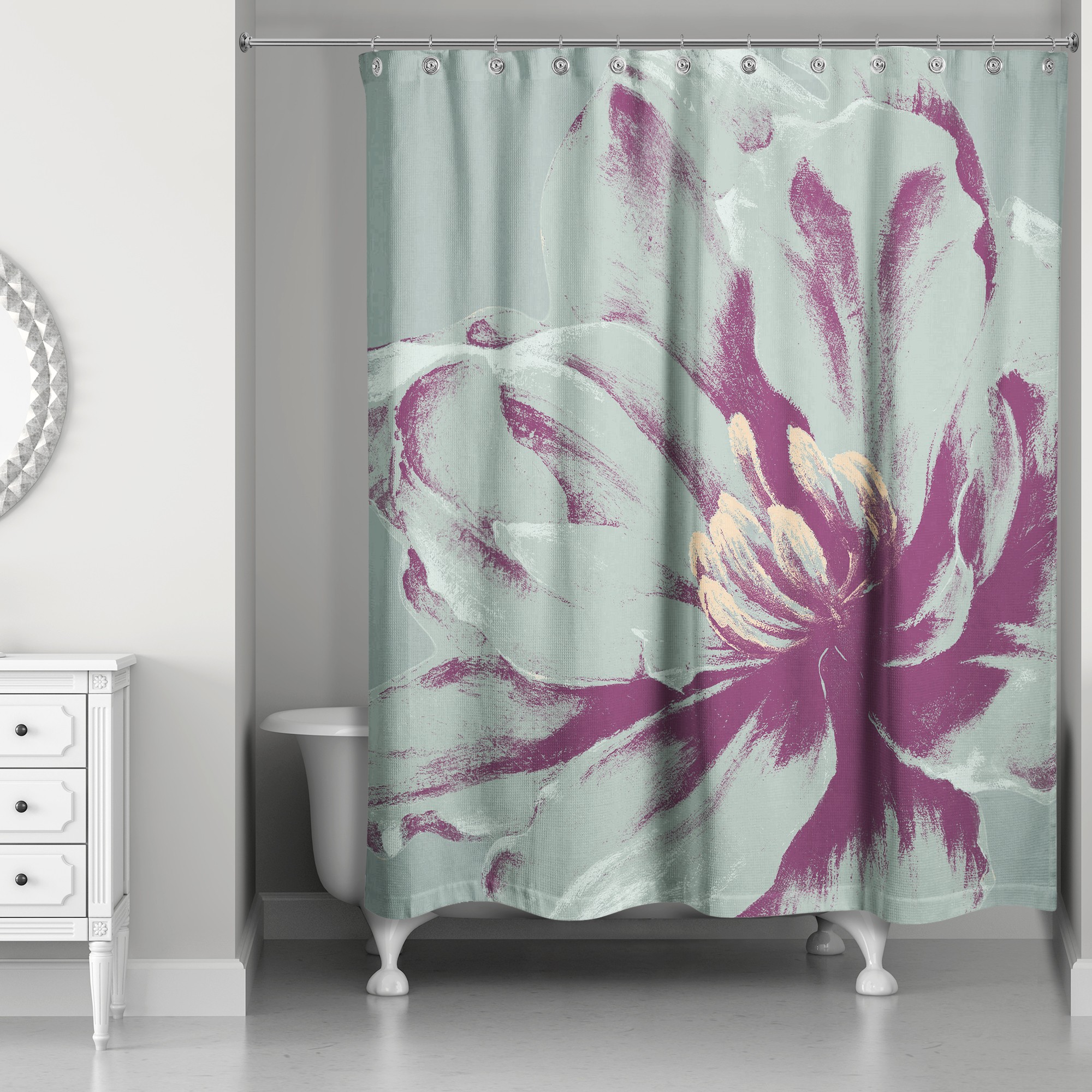 Graphic Floral I 71x74 Shower Curtain