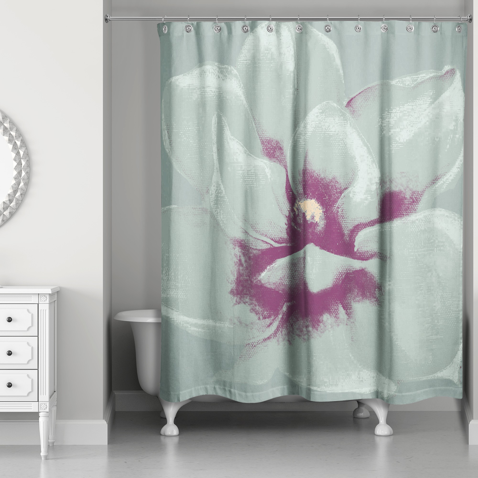 Graphic Floral II 71x74 Shower Curtain
