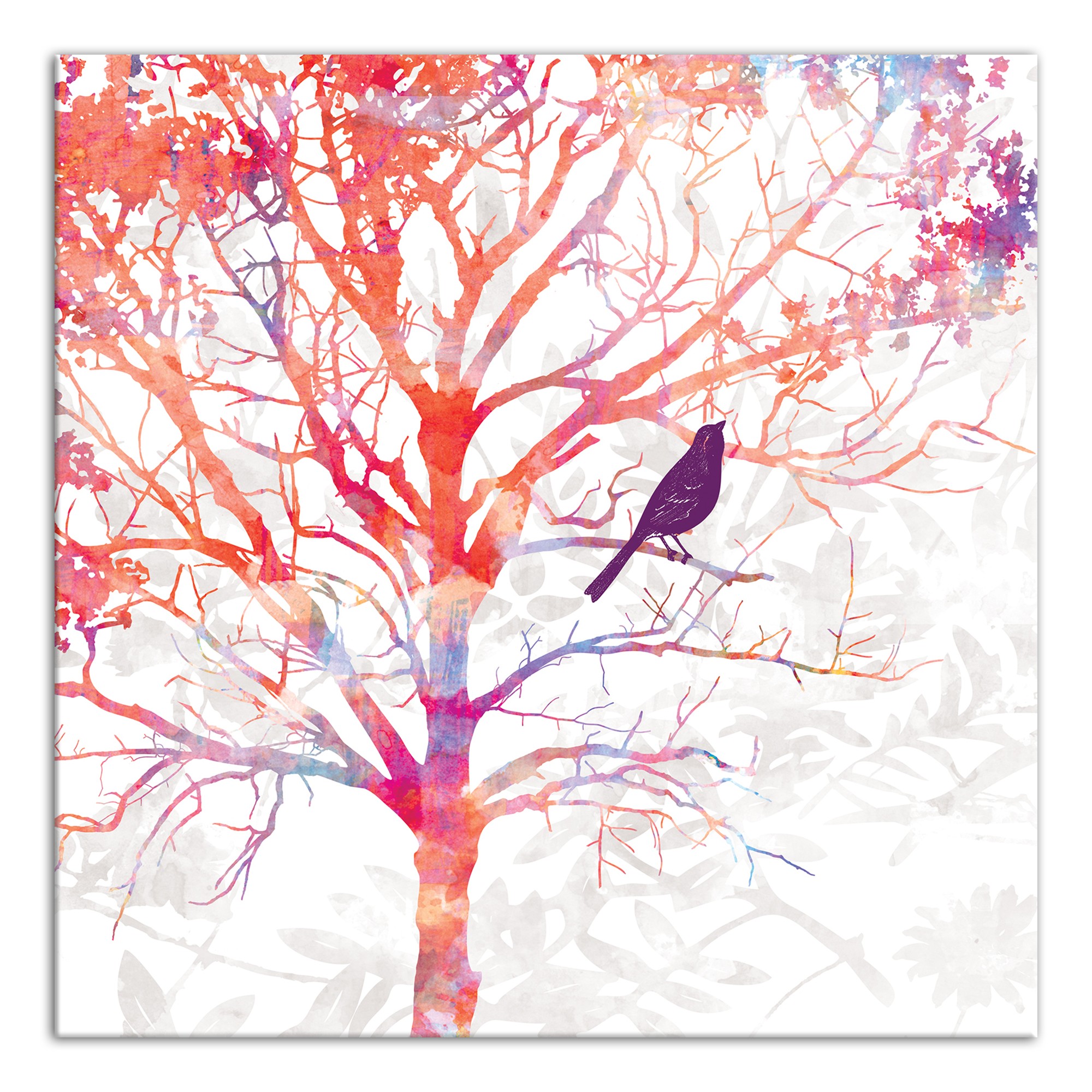 Designs Direct Creative Group Watercolor Bird in Red Tree Wall Art