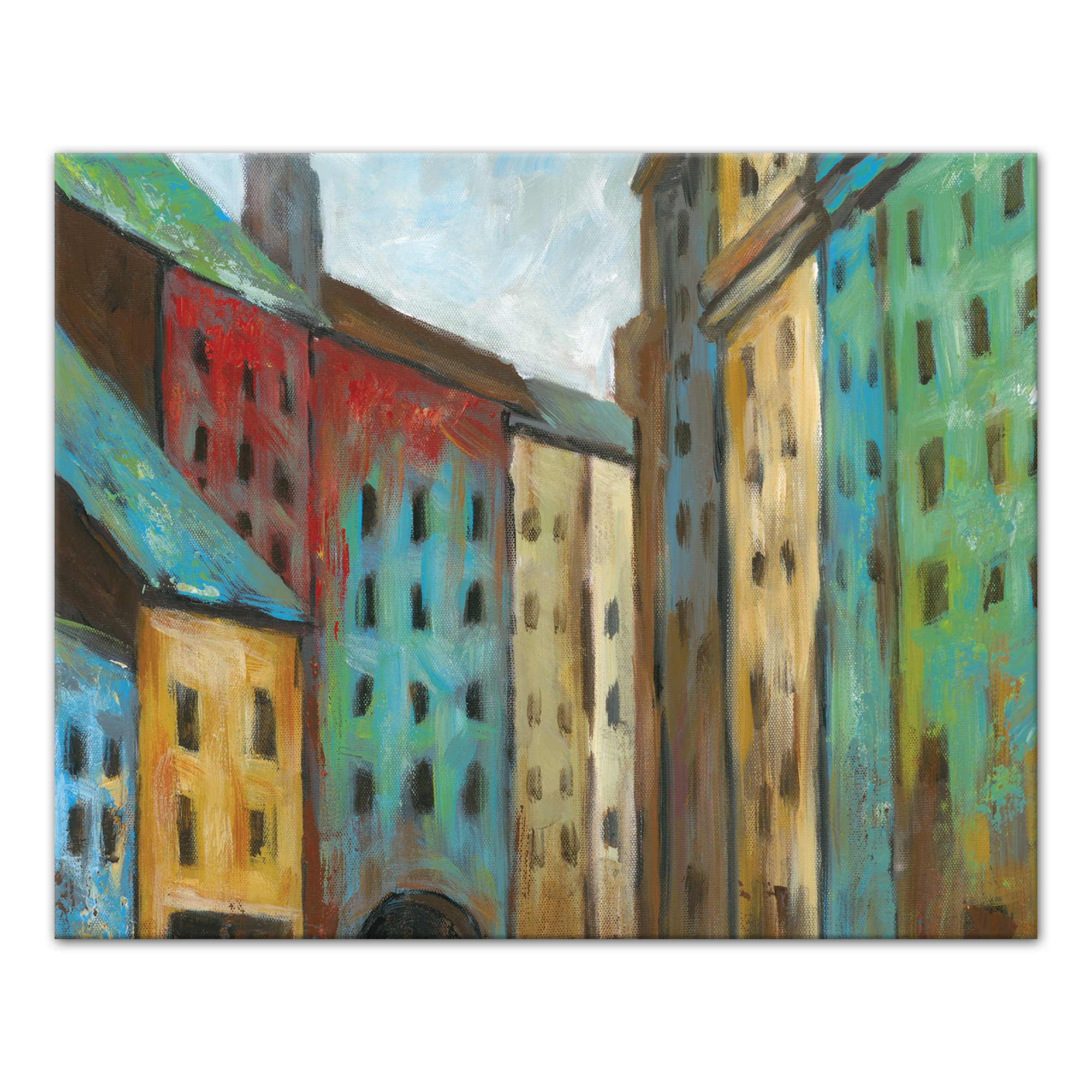 Painted Colorful Buildings Wall Art