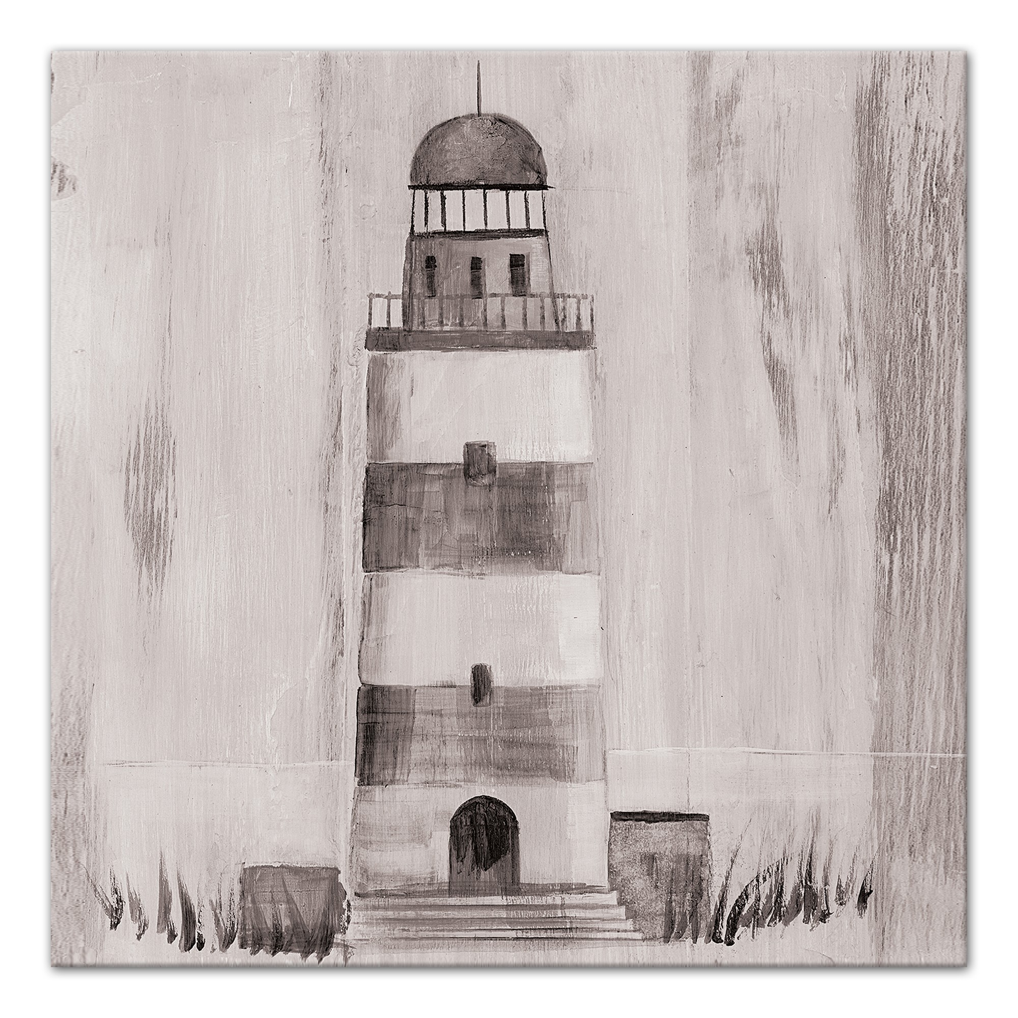Gray Nautical Lighthouse Wall Art
