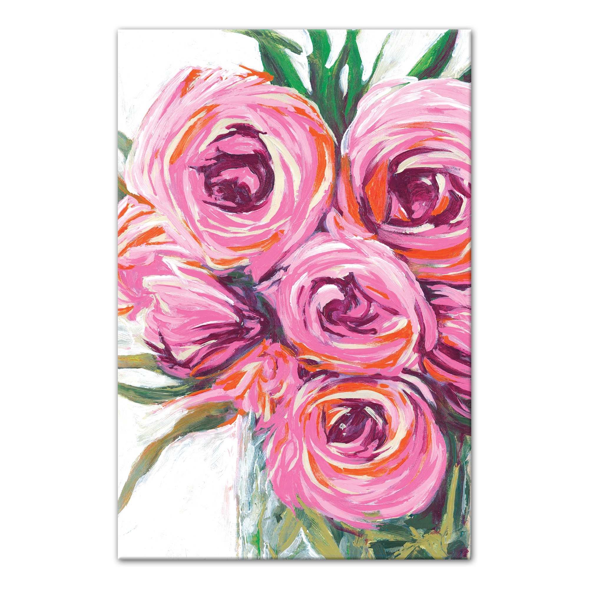 Designs Direct Creative Group Vase with Bright Pink Flowers Wall Art