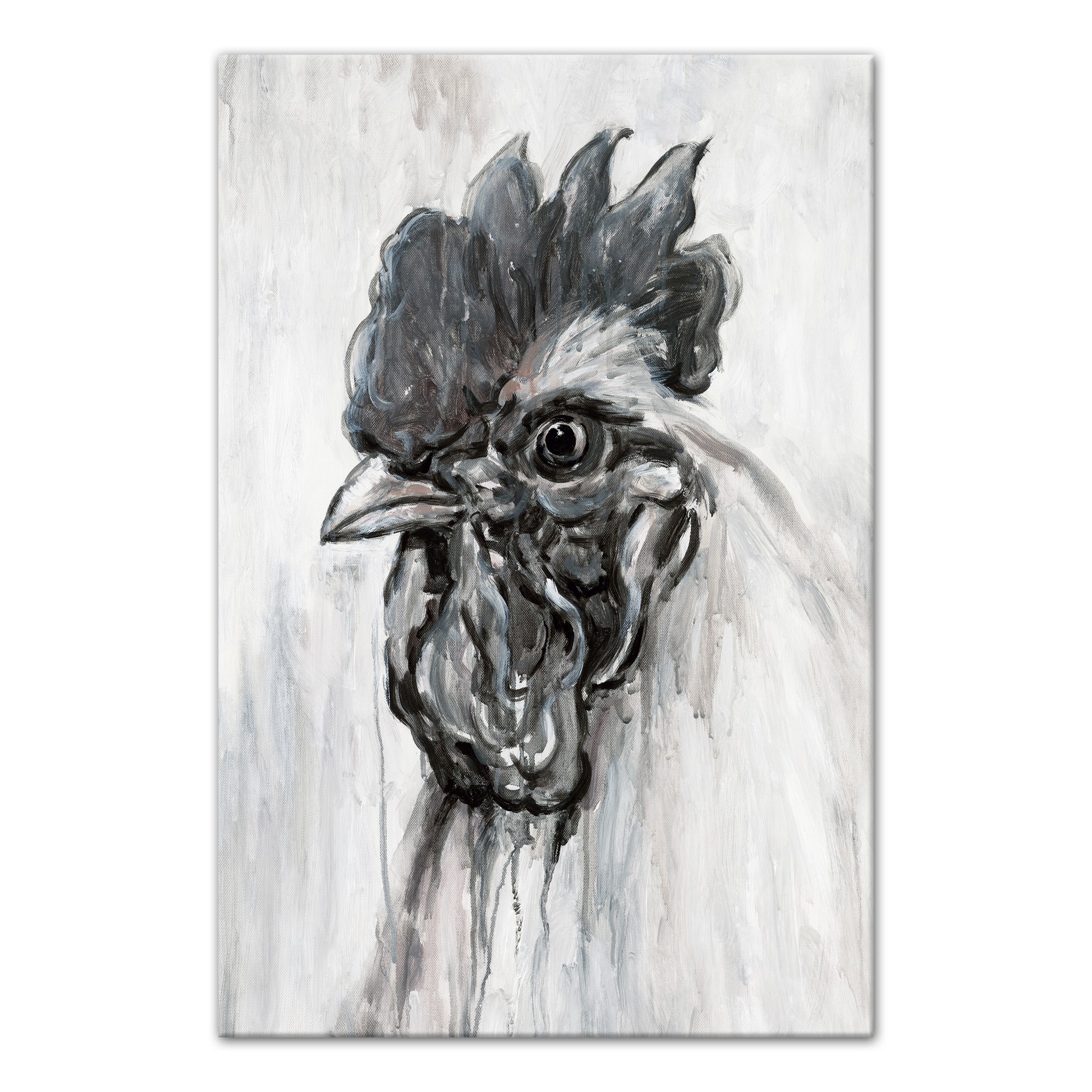 Designs Direct Creative Group Inky Rooster Black and White Wall Art