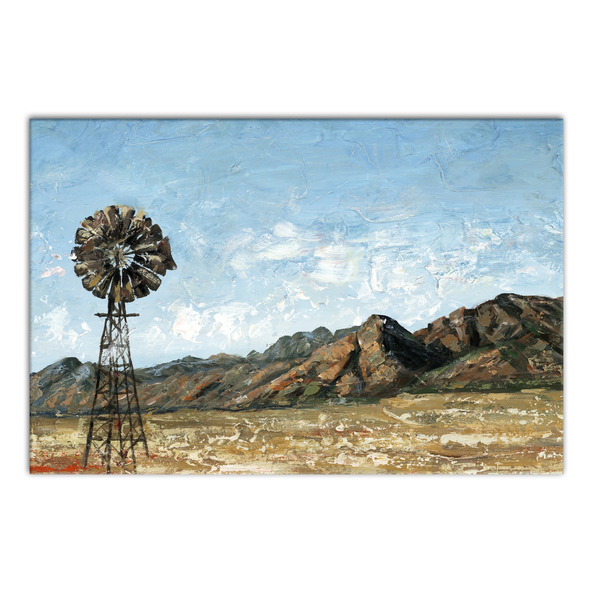 Designs Direct Creative Group Mountain Windmill Western Landscape Wall Art
