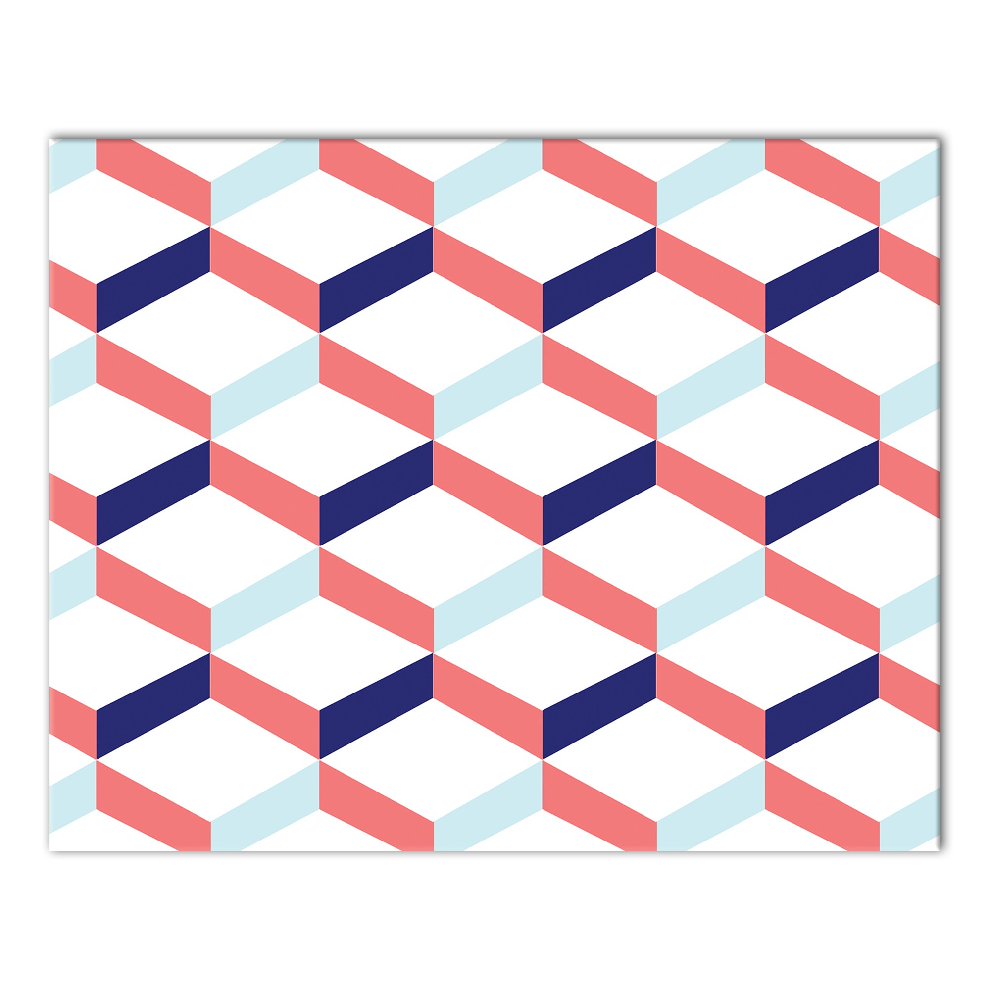 Navy & Coral Geometric Boxes 8x10 Canvas Wall Art