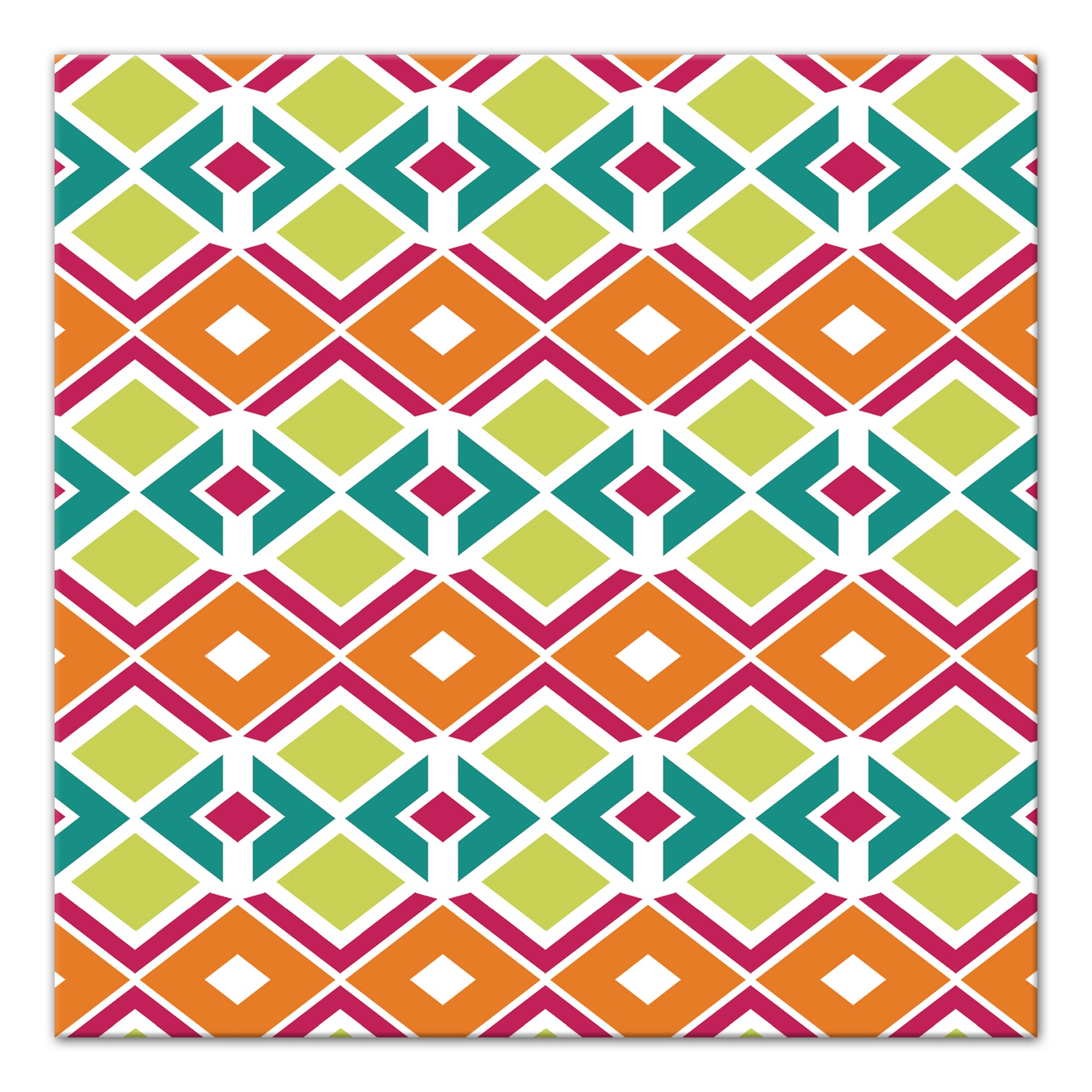 Watercolor Geometric Summer Patterns Canvas Wall Art 12x12 Canvas Wall Art