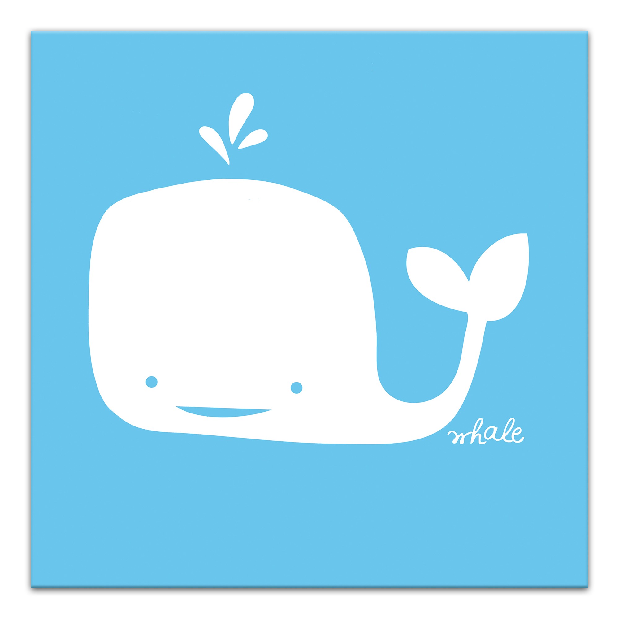 Cute Little Whale 12x12 Canvas Wall Art