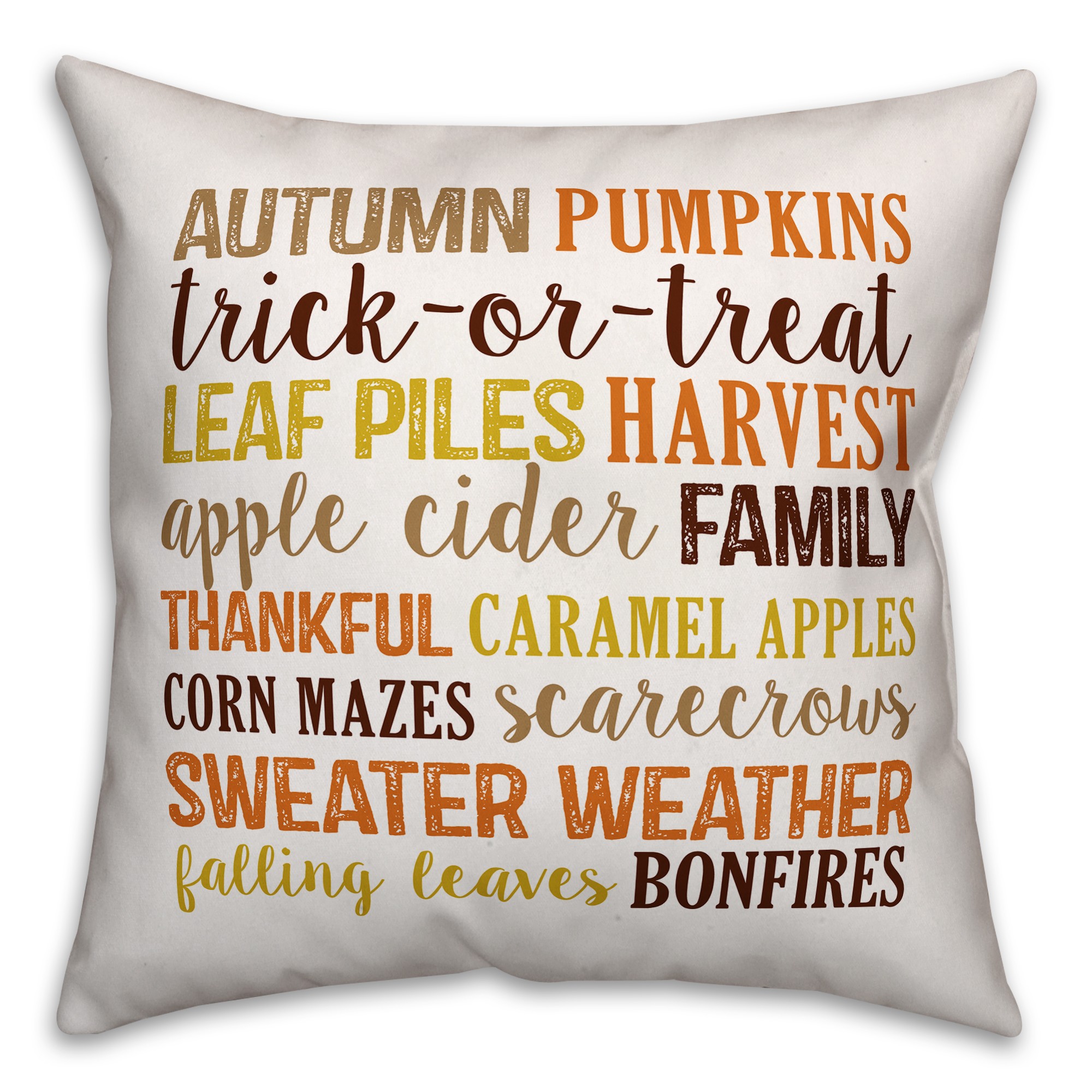 Fall Things 18x18 Spun Poly Pillow