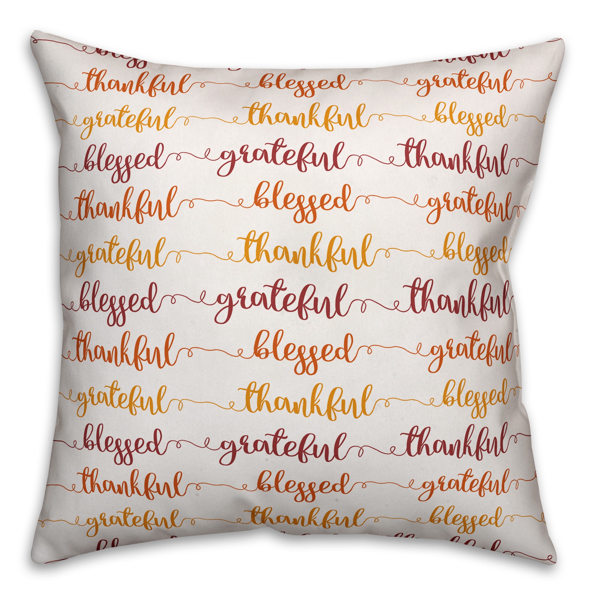 Grateful Thankful Blessed 18x18 Spun Poly Pillow