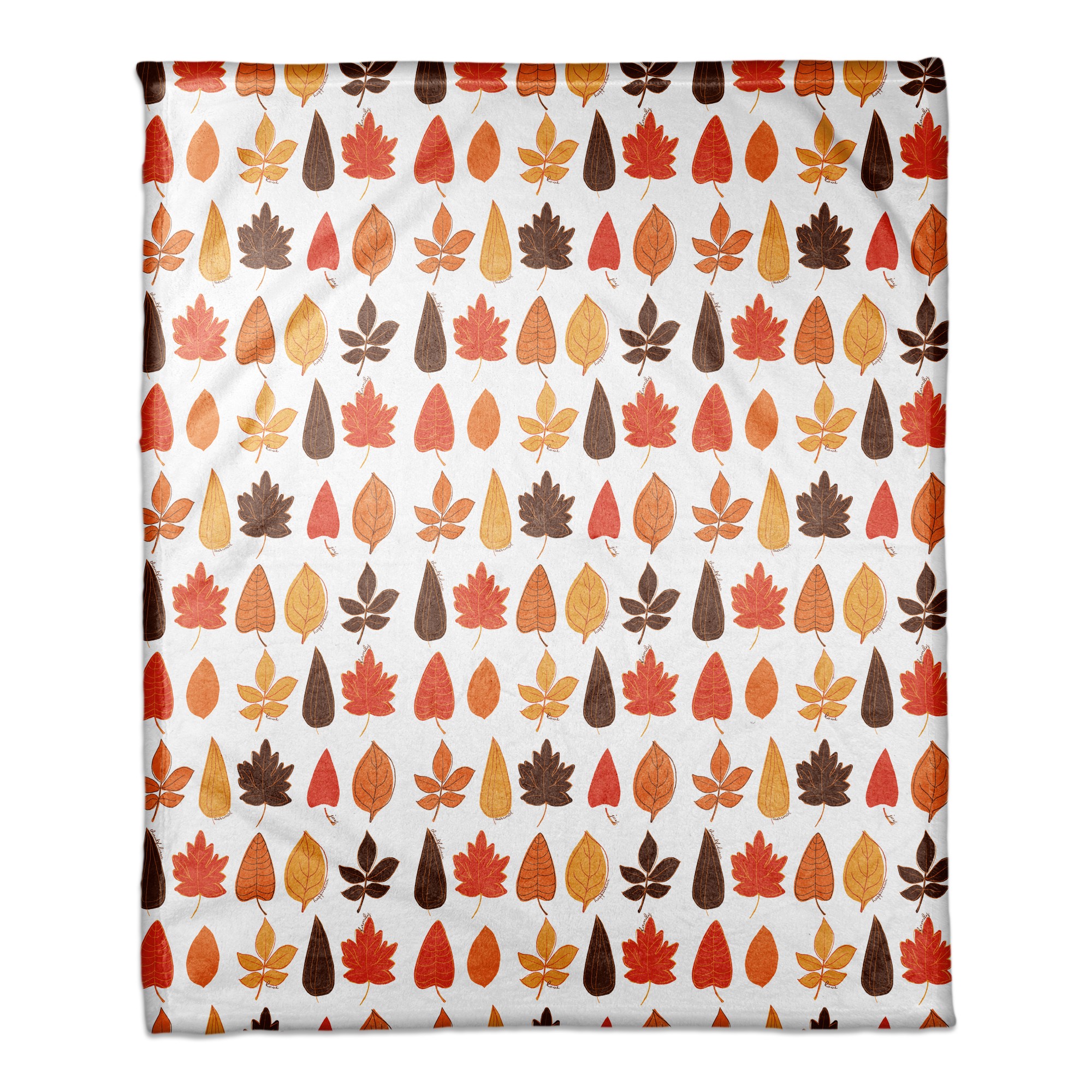Funky Fall Leaves 50x60 Coral Fleece Blanket