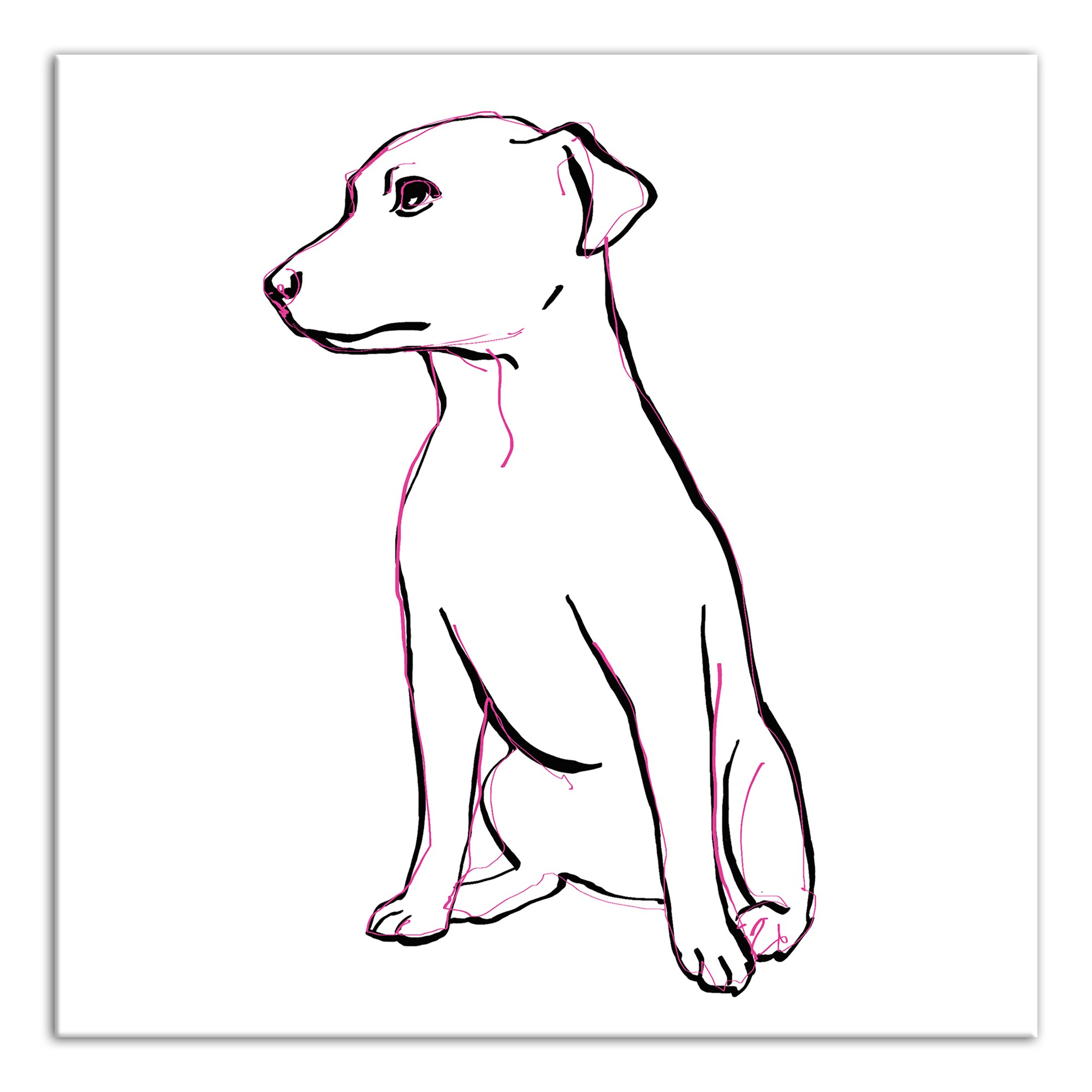 Sitting Pink Pup Wall Art