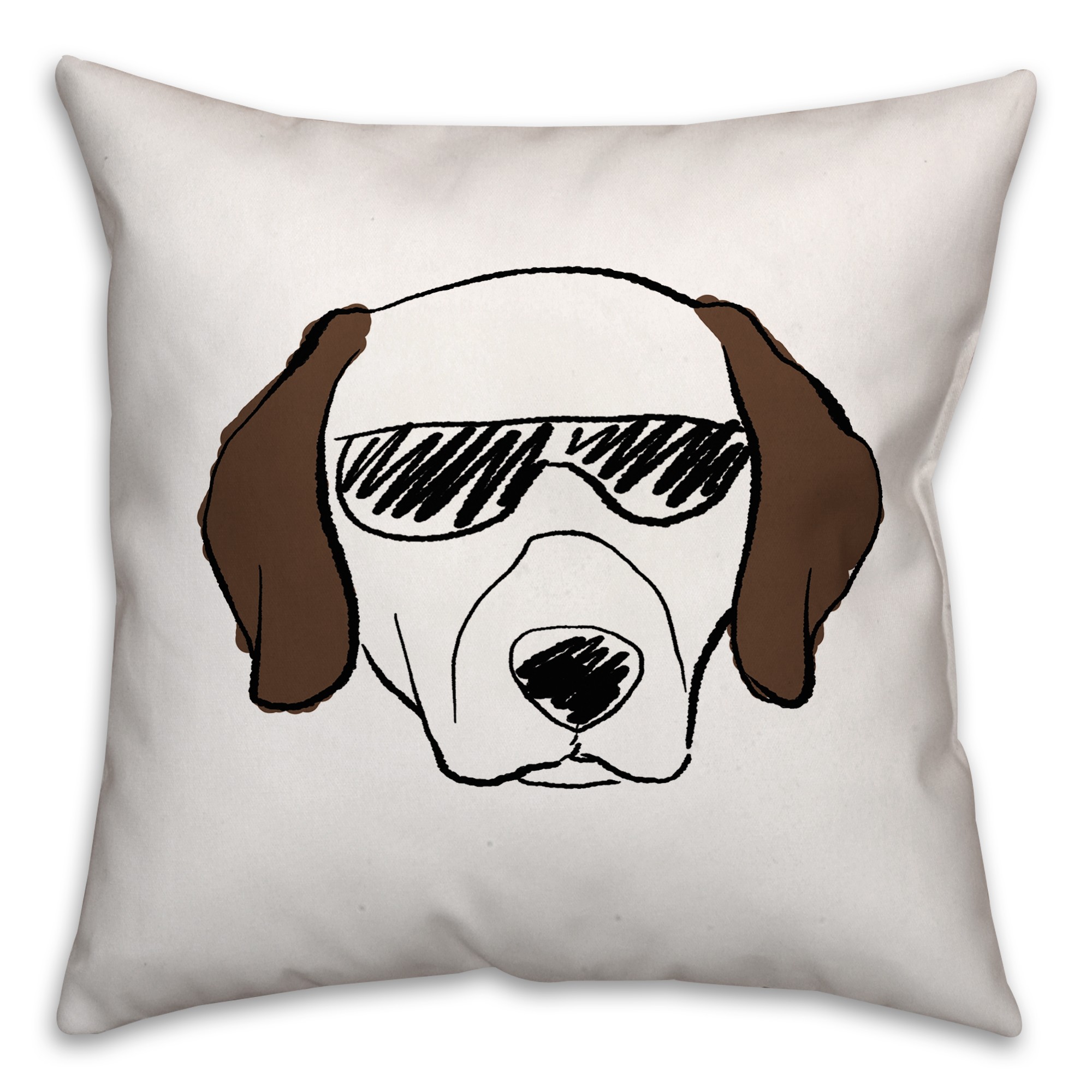 Dog with Sunglasses Pillow Cover