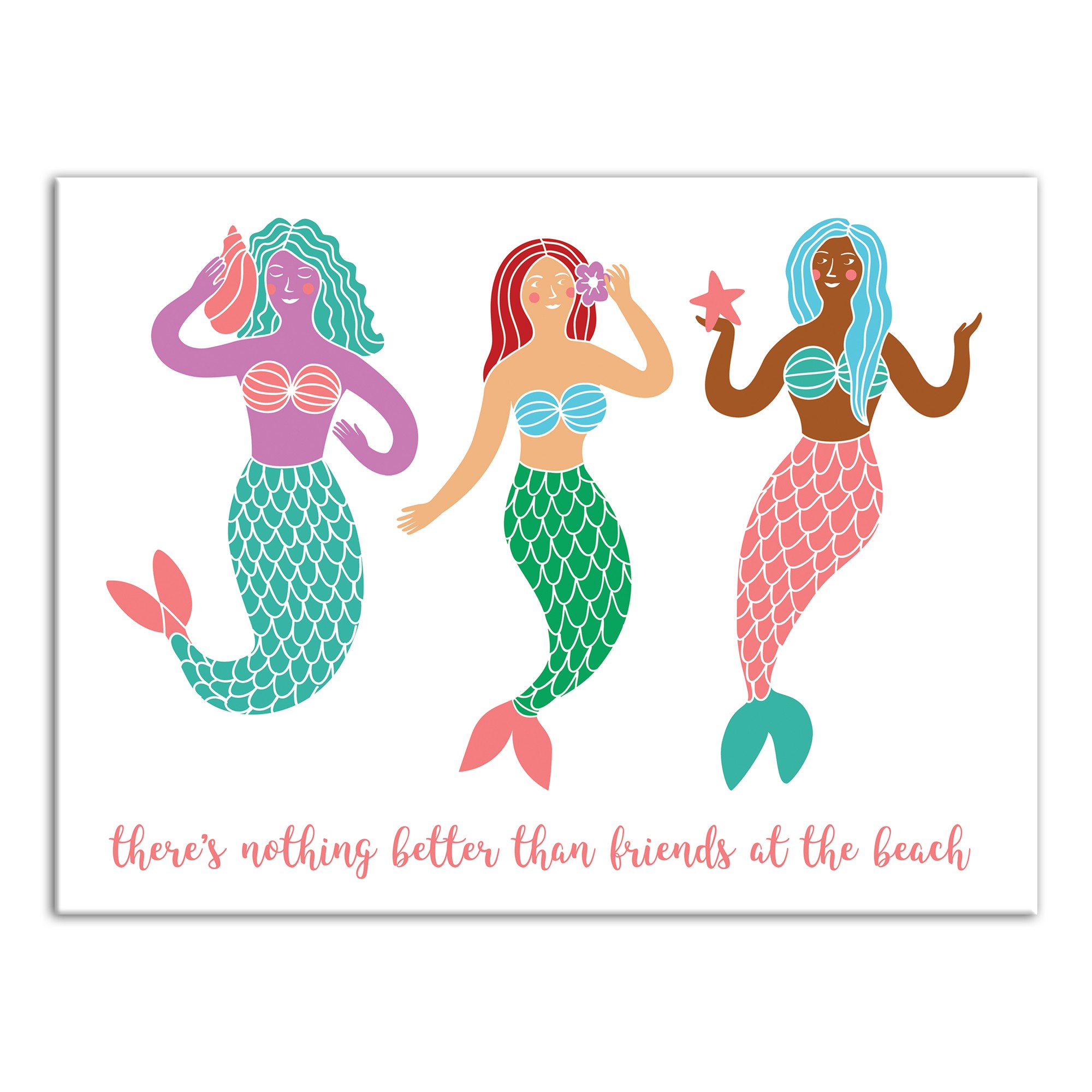 Mermaid Friends 12x16 Canvas Wall Art