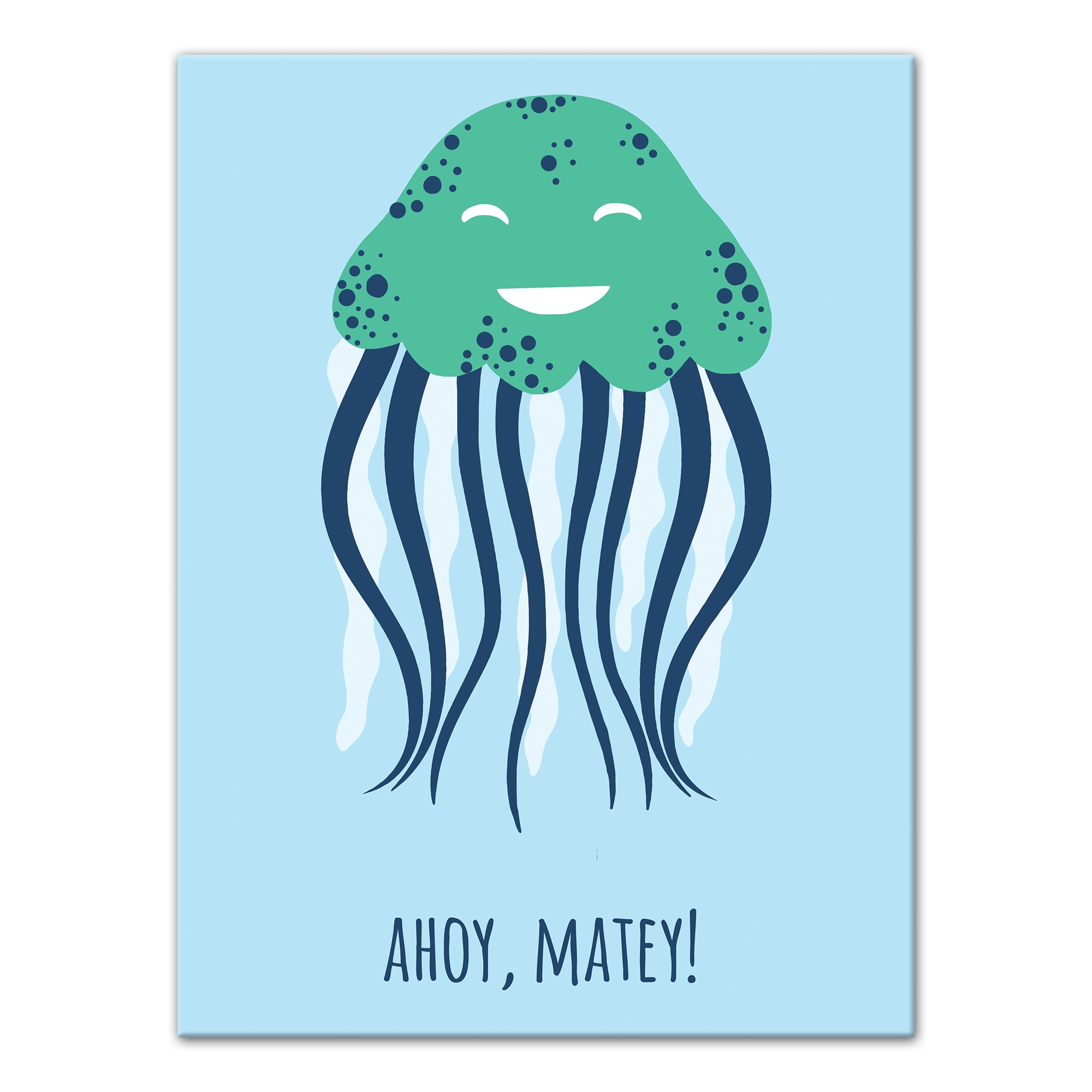 Ahoy Matey Jellyfish 12x16 Canvas Wall Art