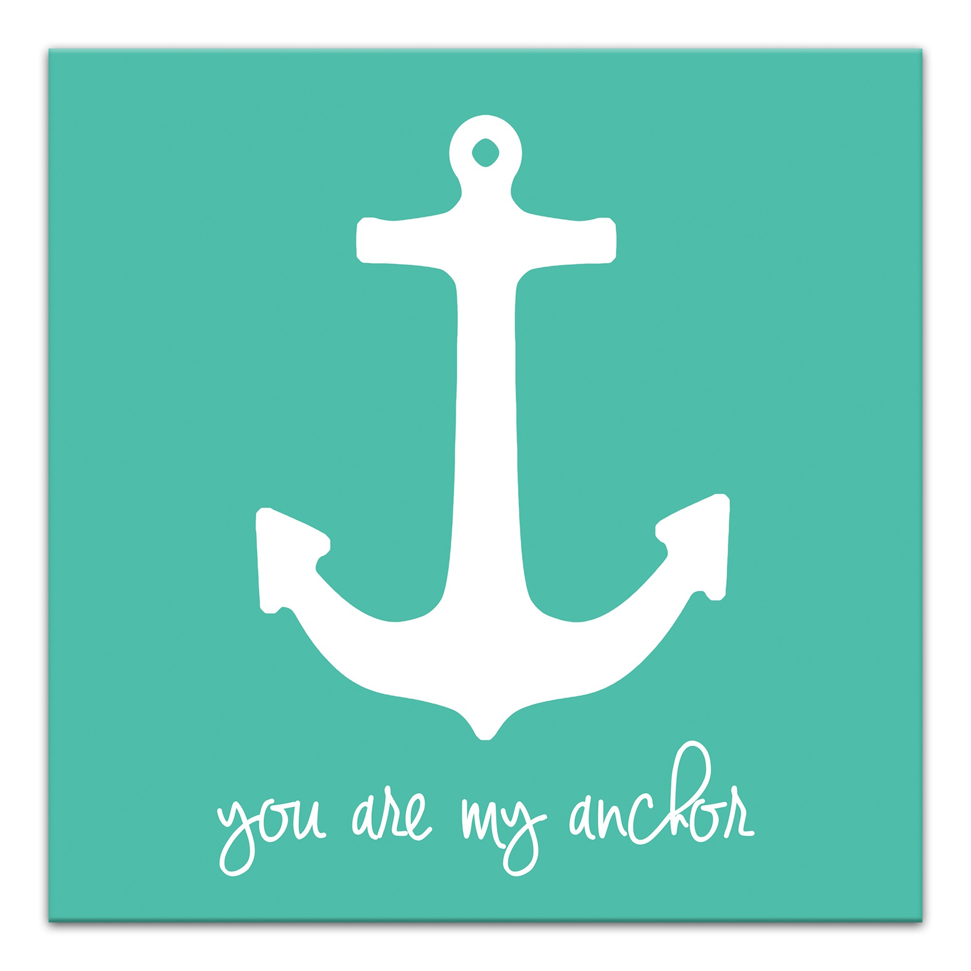 My Anchor Teal 12x12 Canvas Wall Art