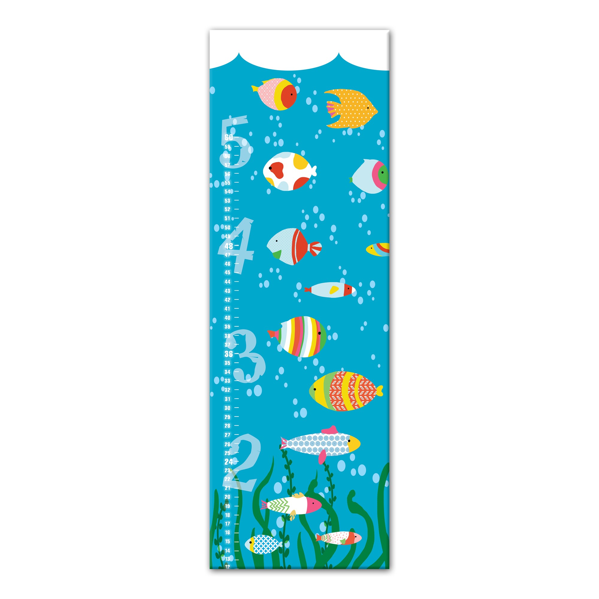 Under The Sea Growth Chart 20x60 Canvas Wall Art