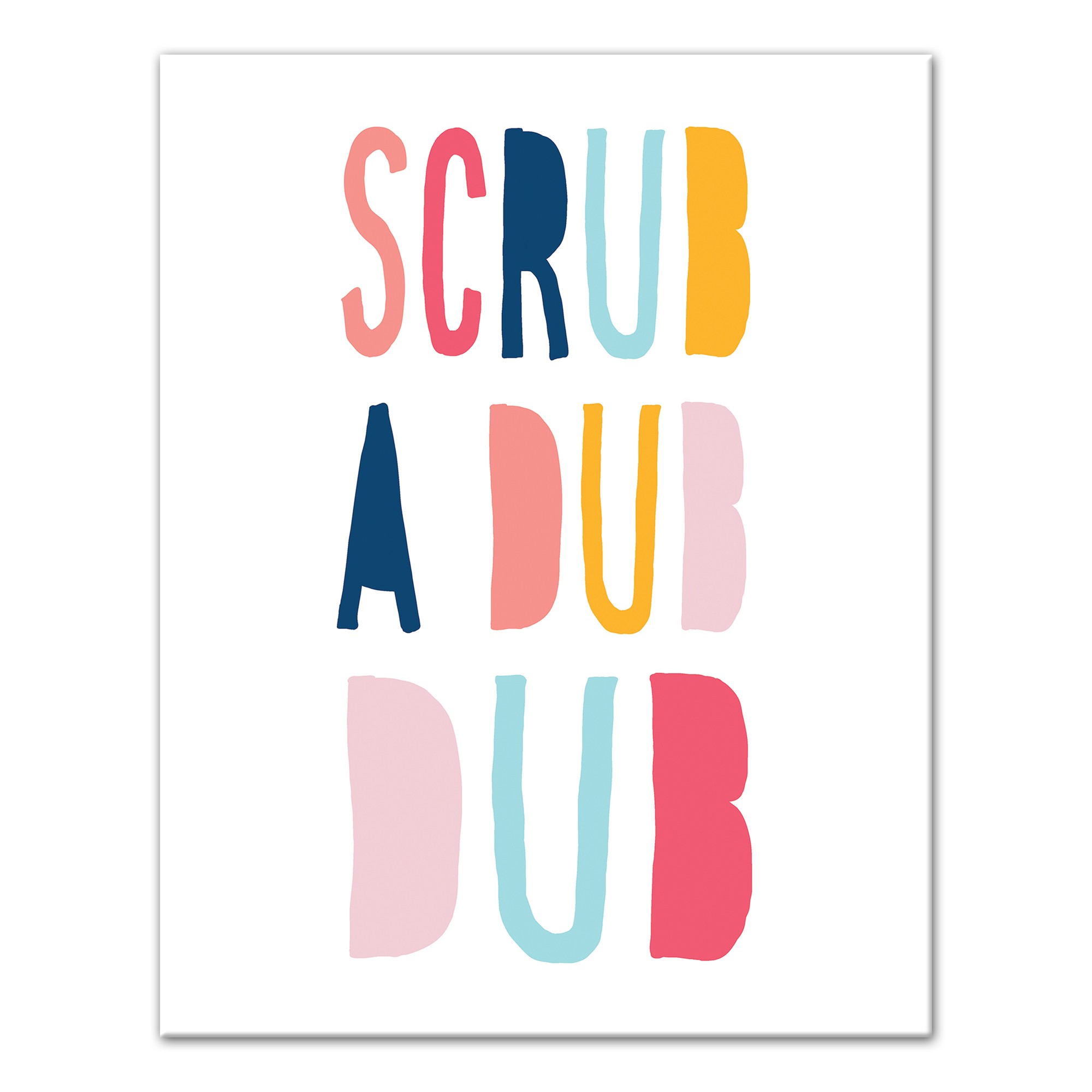 Scrub A Dub Dub Pastel Tones Design 11x14 Canvas Wall Art