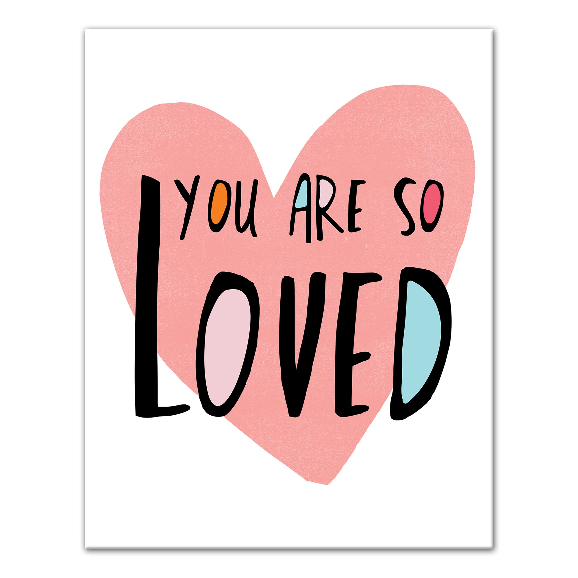 You Are So Loved Pink Heart 11x14 Canvas Wall Art