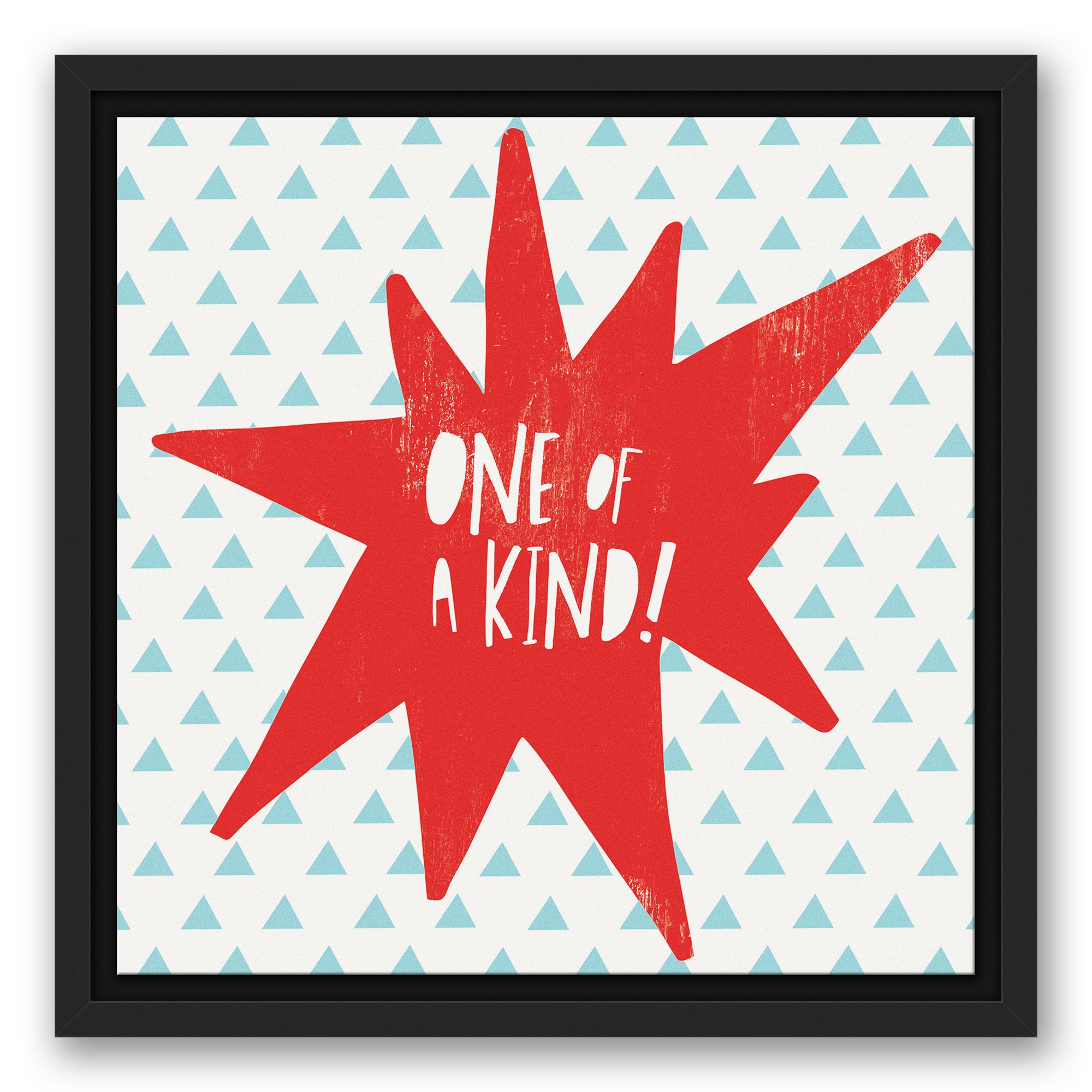One of a Kind Red Design 12x12 Black Floating Framed Canvas