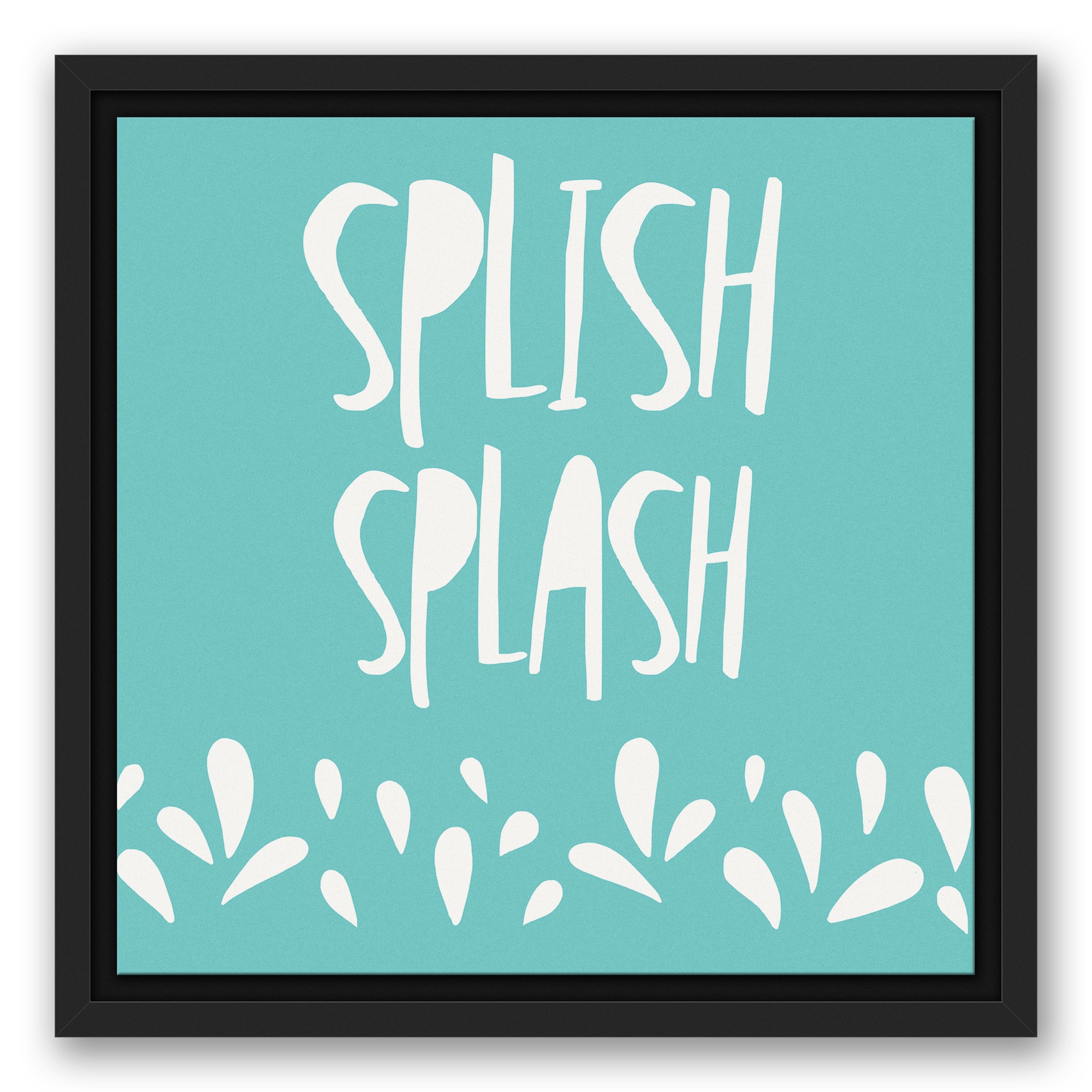 Splish Splash 12x12 Black Floating Framed Canvas
