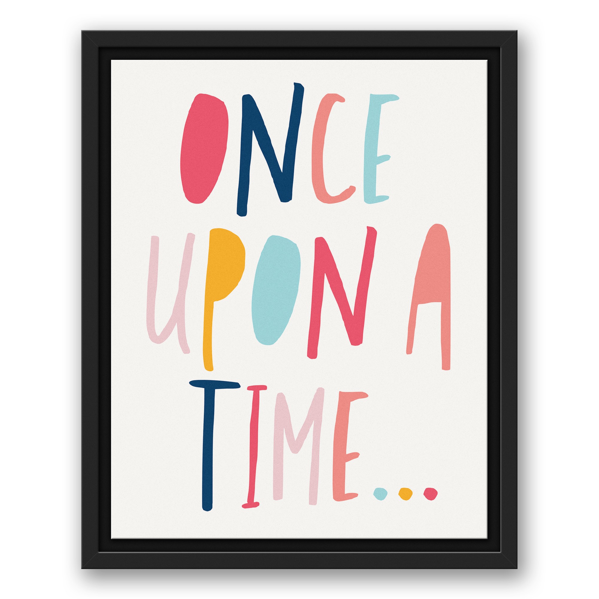Once Upon a Time Pastel Tones Design 11x14 Black Floating Framed Canvas