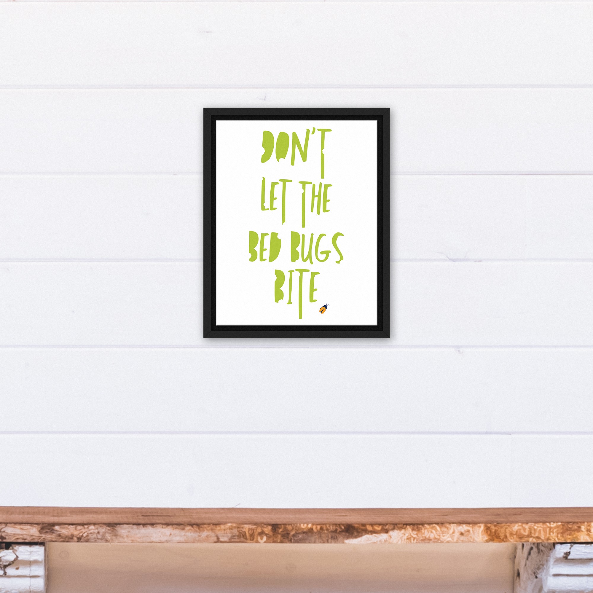 Don't Let the Bed Bugs Bite 11x14 Black Floating Framed Canvas